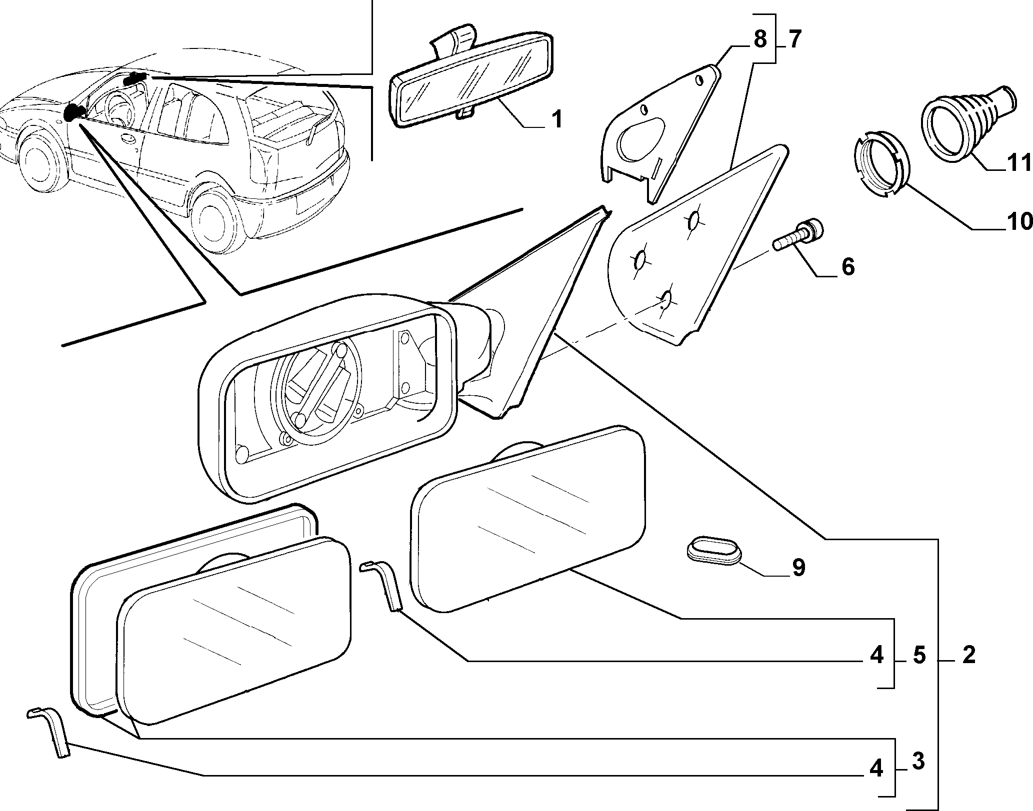 70740/02 ЗЕРКАЛА ЗАДНЕГО ВИДЕНИЯ