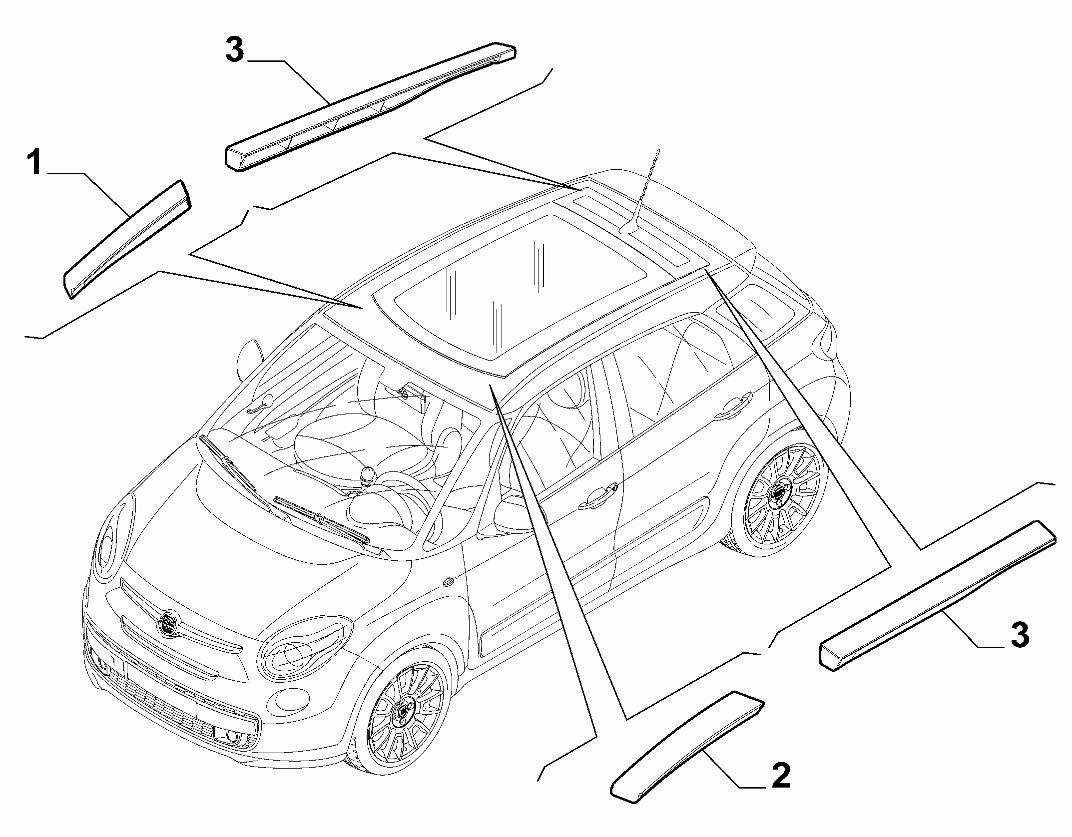 70712-030 OUTER MOULDINGS, ROOF AREA