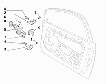 70129-020 FRONT SIDE DOOR HINGE AND SCREW