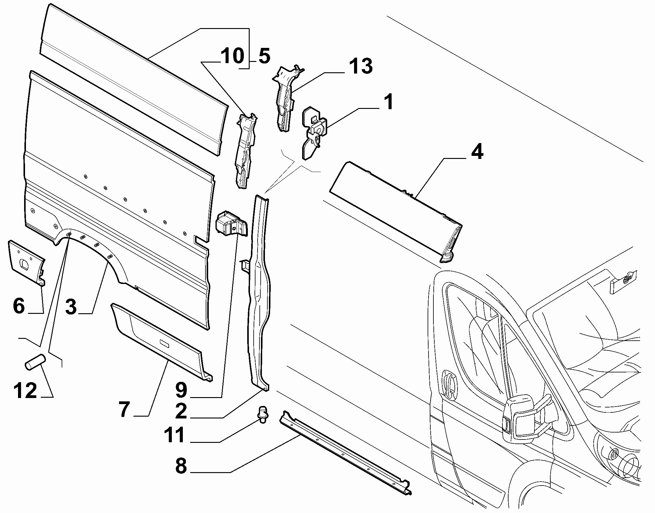 70020-040 OUTER SIDE PANEL FOR COMMERCIAL VEHICLES
