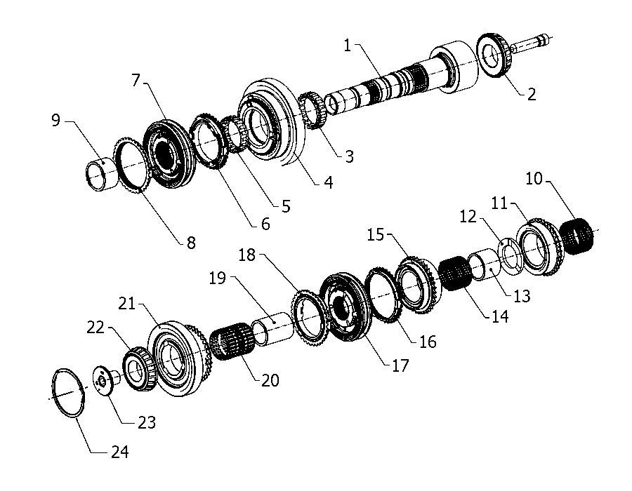 21215-032 LOWER SECONDARY SHAFT AND GEAR LEAD