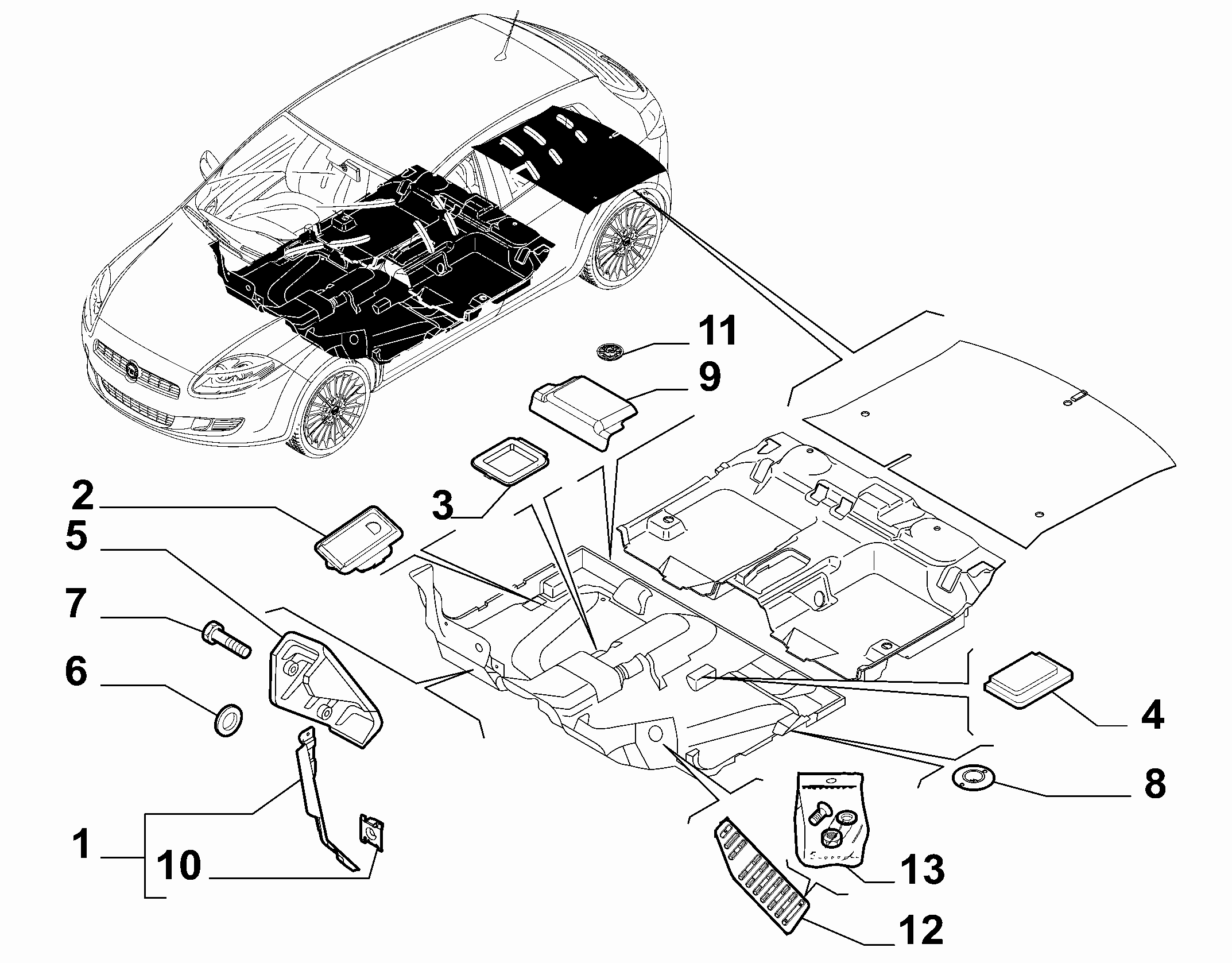 70521-030 PASSENGER COMPARTMENT MAT FASTENERS AND ACCESSORIES