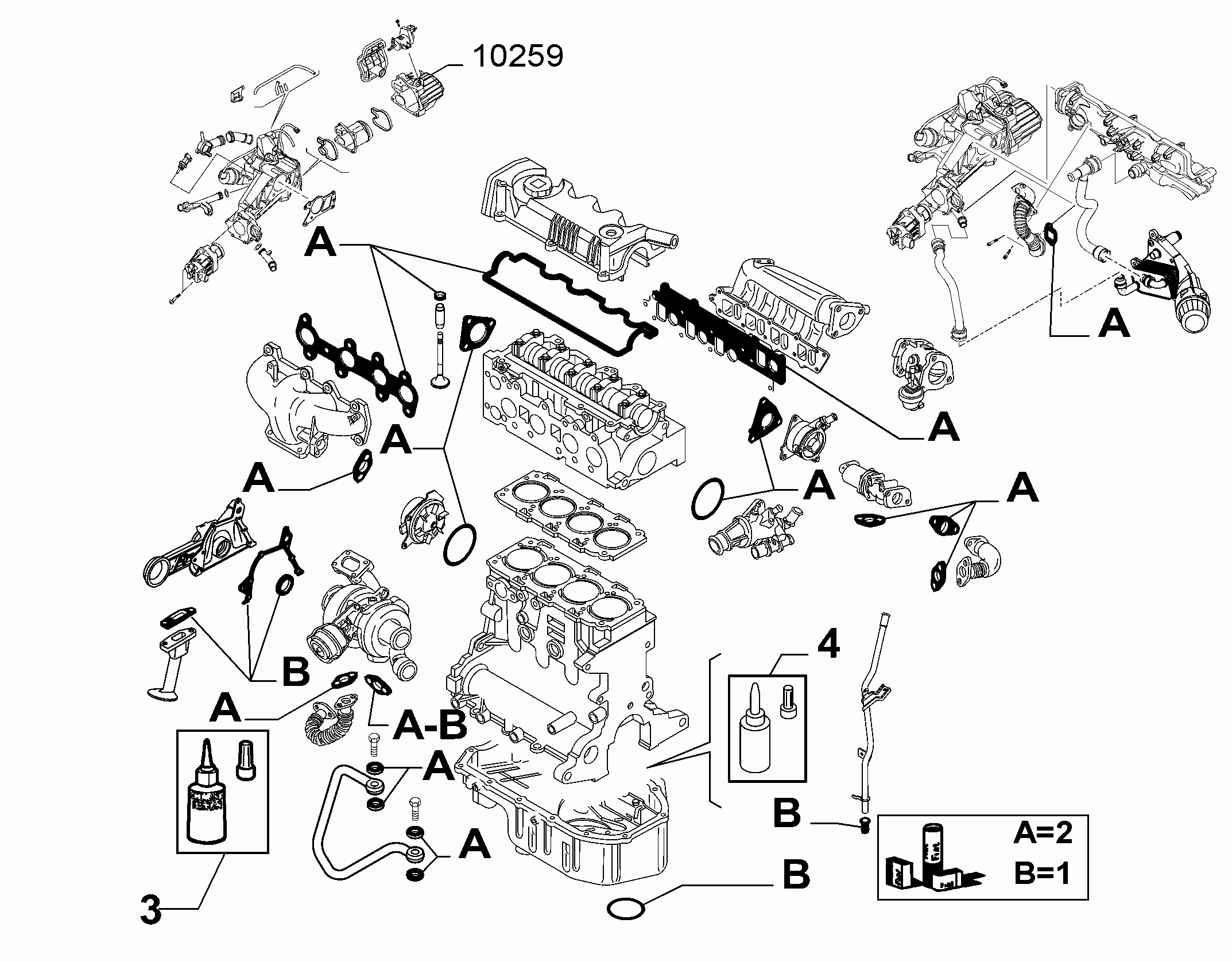 10101-050 GASKET KIT, HEAD AND CRANKCASE