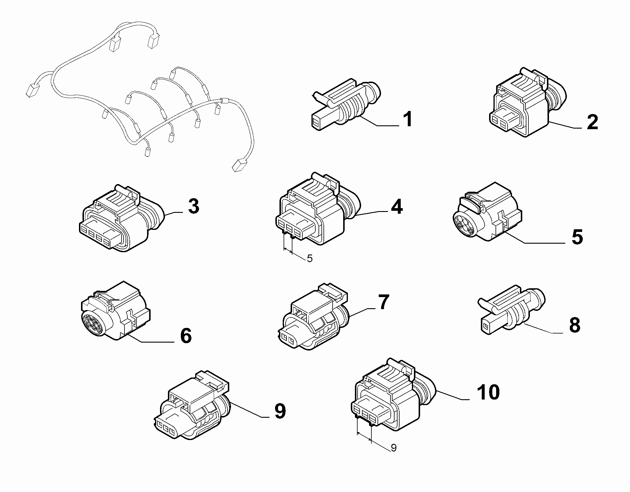 10226-060 ENGINE HARNESS CONNECTORS