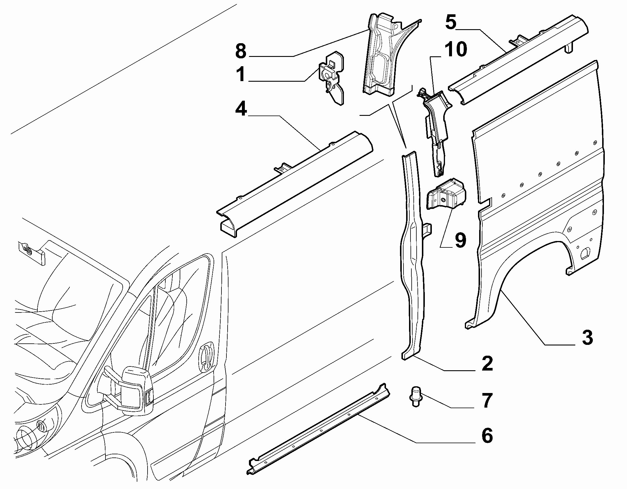 70020-040 OUTER SIDE PANEL FOR COMMERCIAL VEHICLES