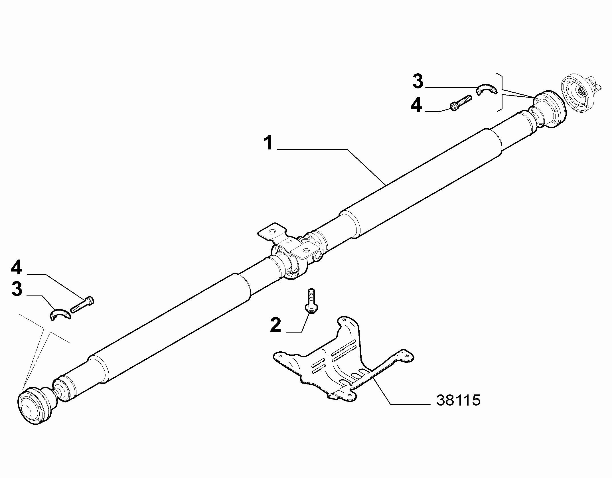 24301-010 FRONT OR REAR DIFFERENTIAL 4X4 PROPELLER SHAFT