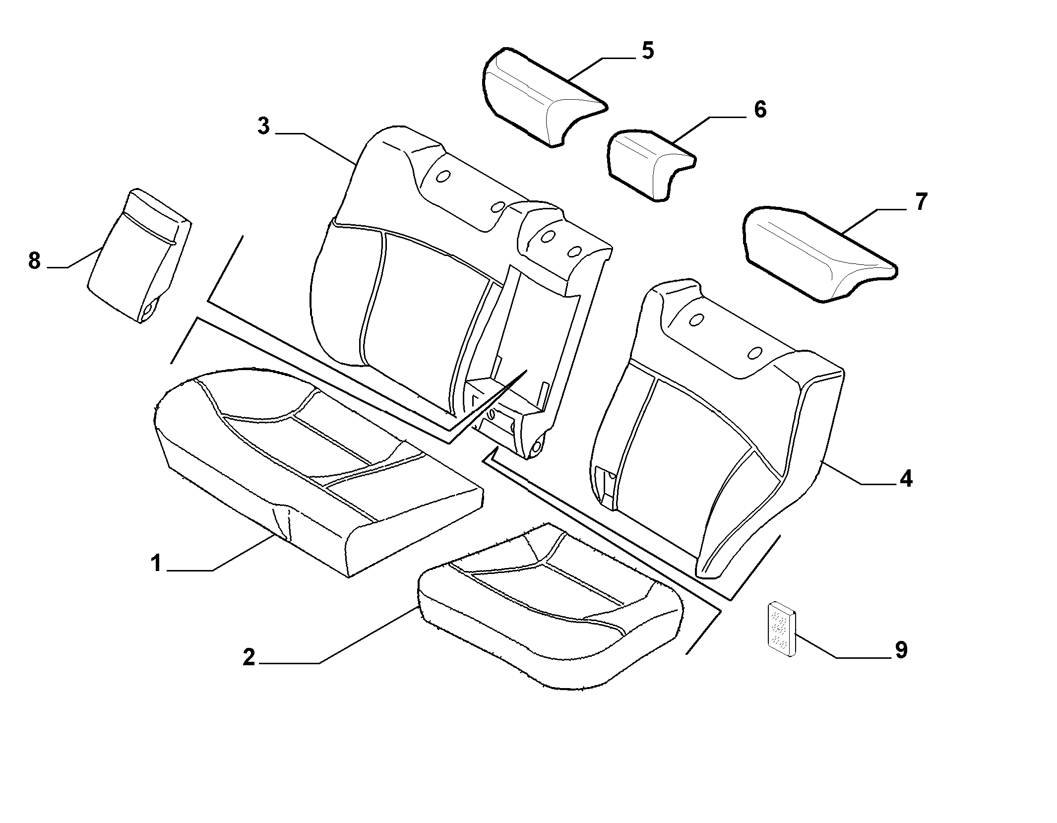 70615/08 REAR SEAT LINING