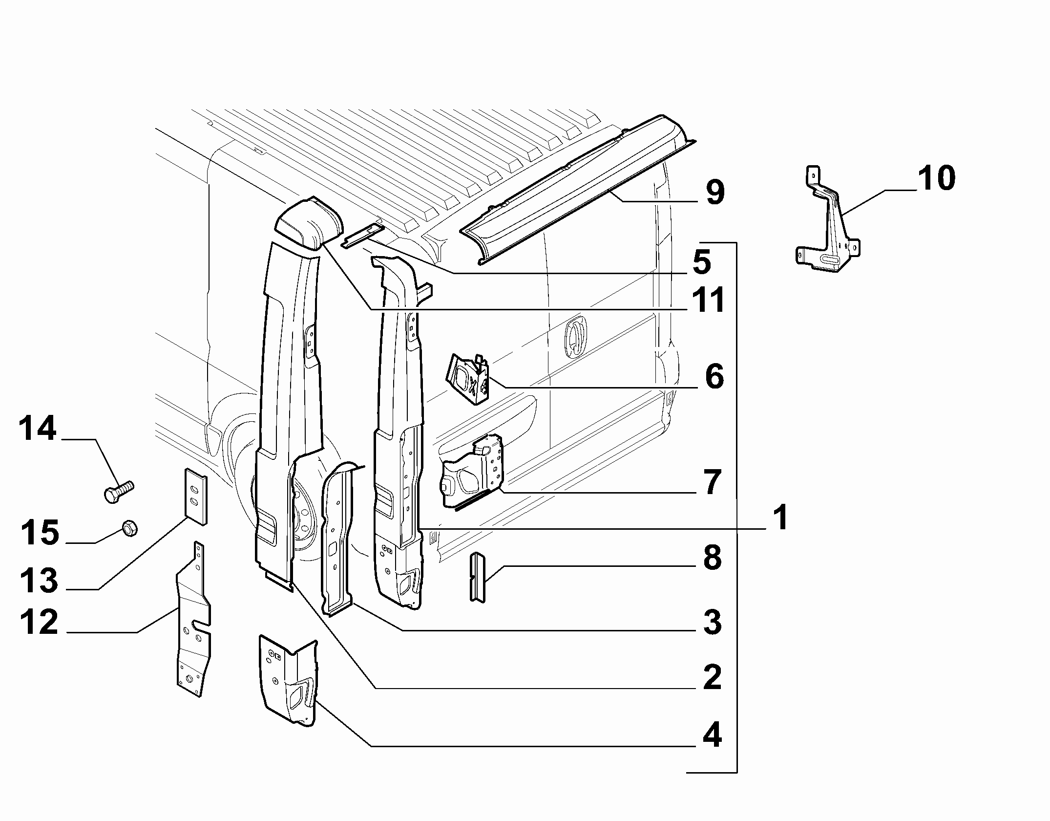 70020-050 REAR QUARTERS FOR COMMERCIAL VEHICLES