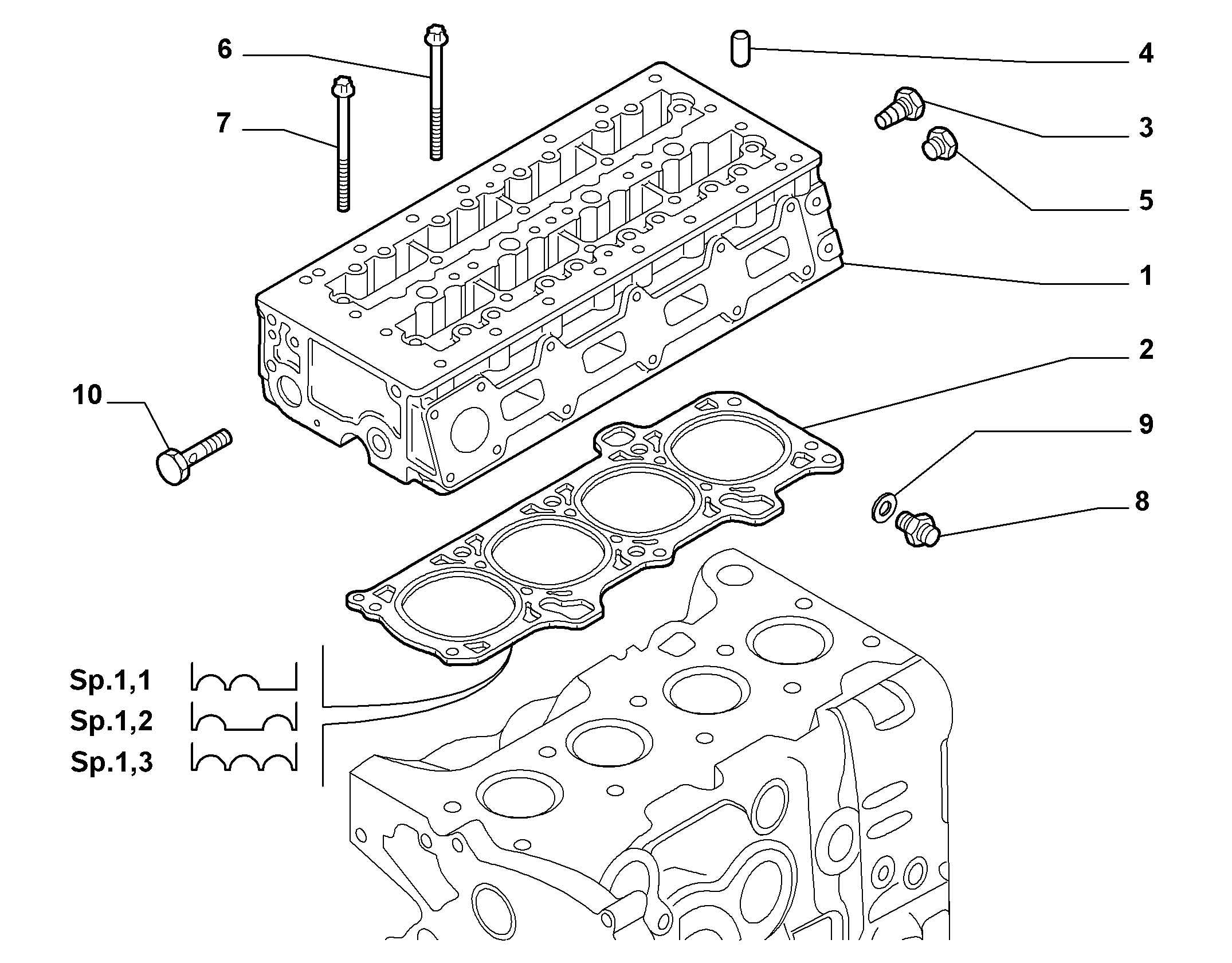 10101-020 CYLINDER HEAD AND GASKETS
