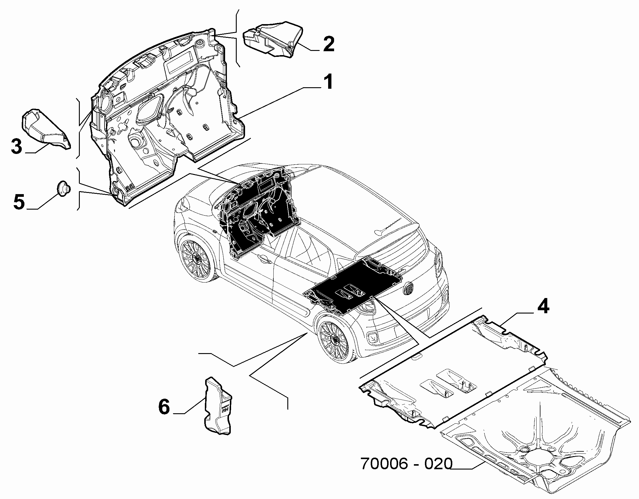 70522-020 PASSENGER COMPARTMENT INSULATION AND PADDING