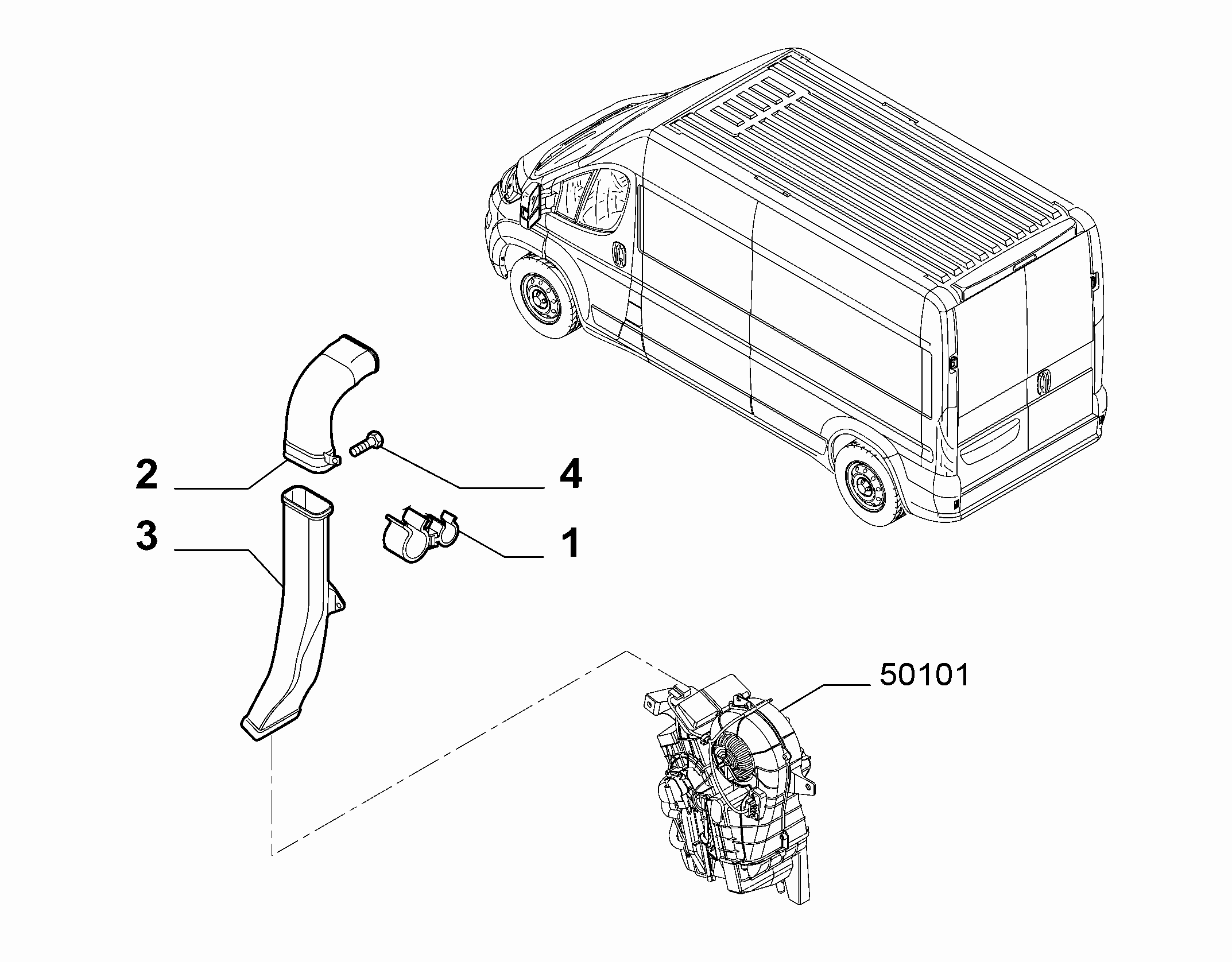 50101-070 REAR AIR DUCT