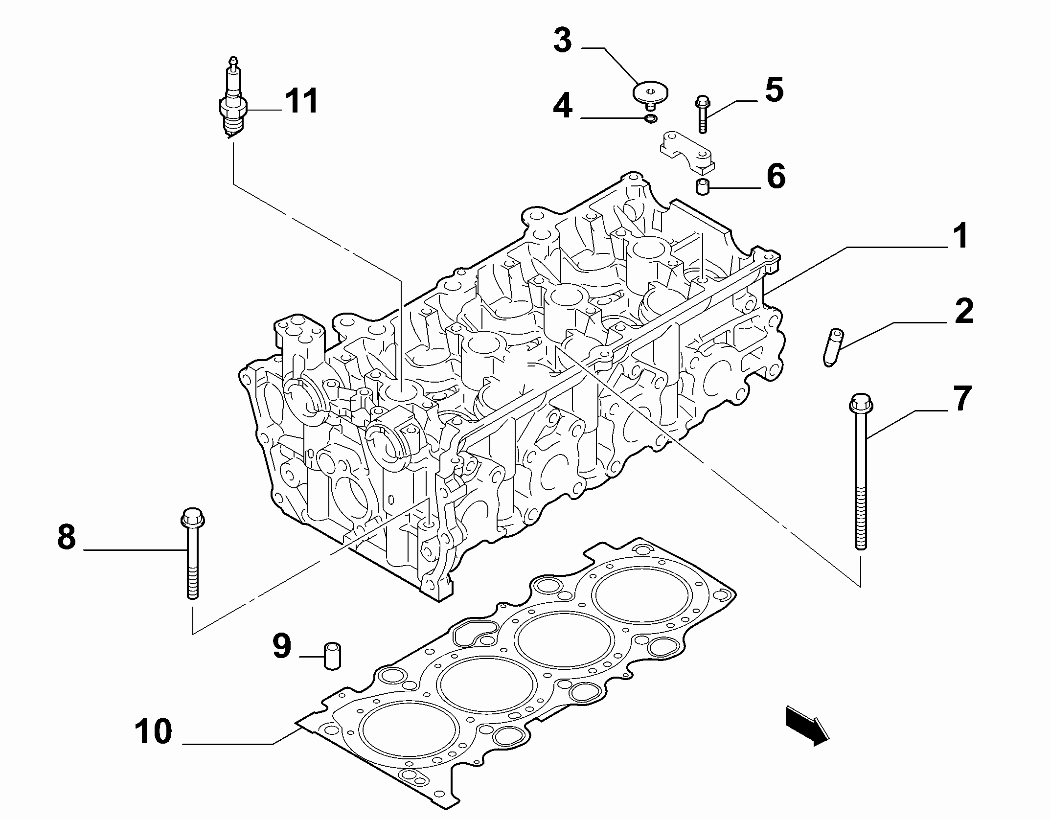 10101-020 CYLINDER HEAD AND GASKETS
