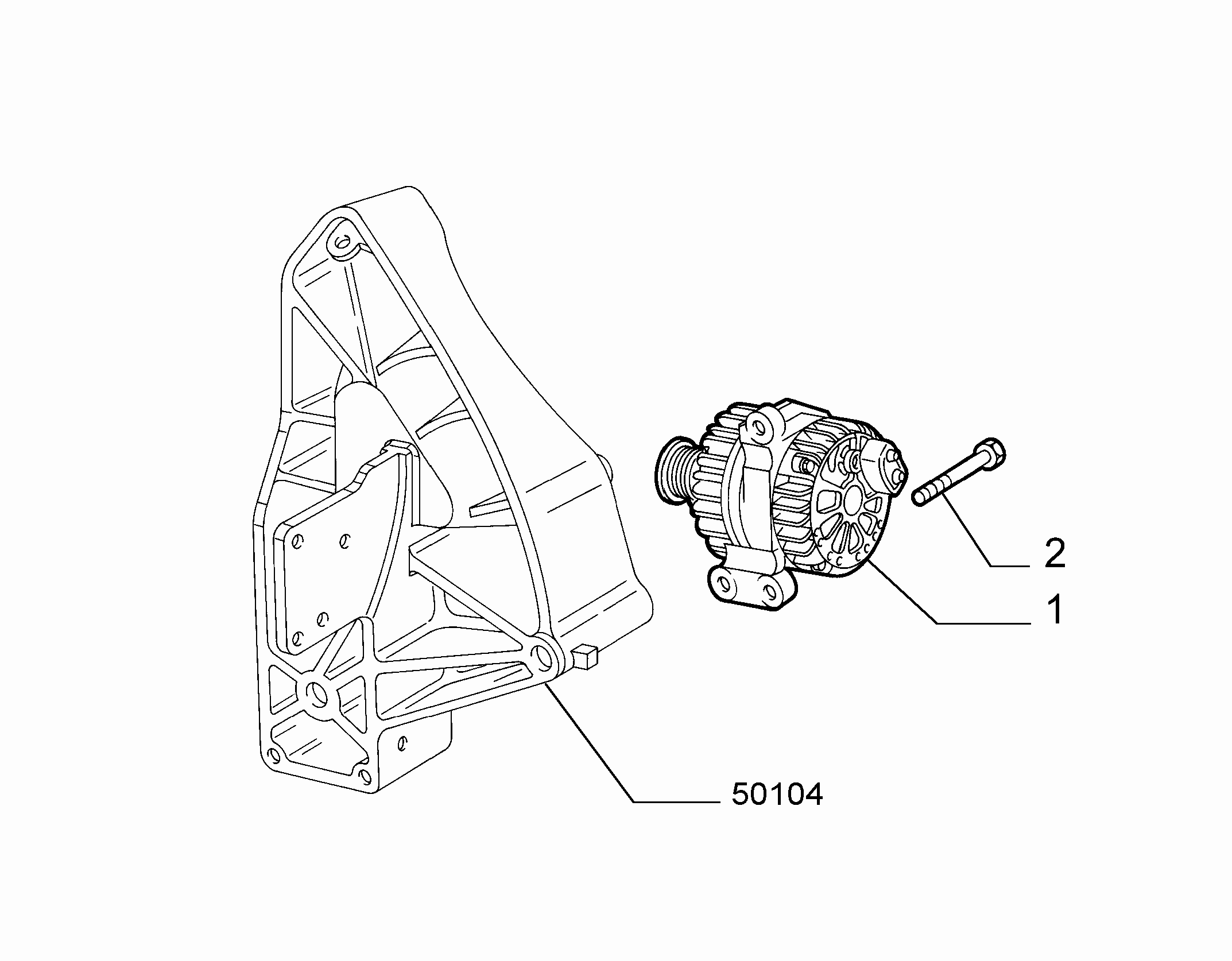 55301-010 ALTERNATOR AND MOUNTING