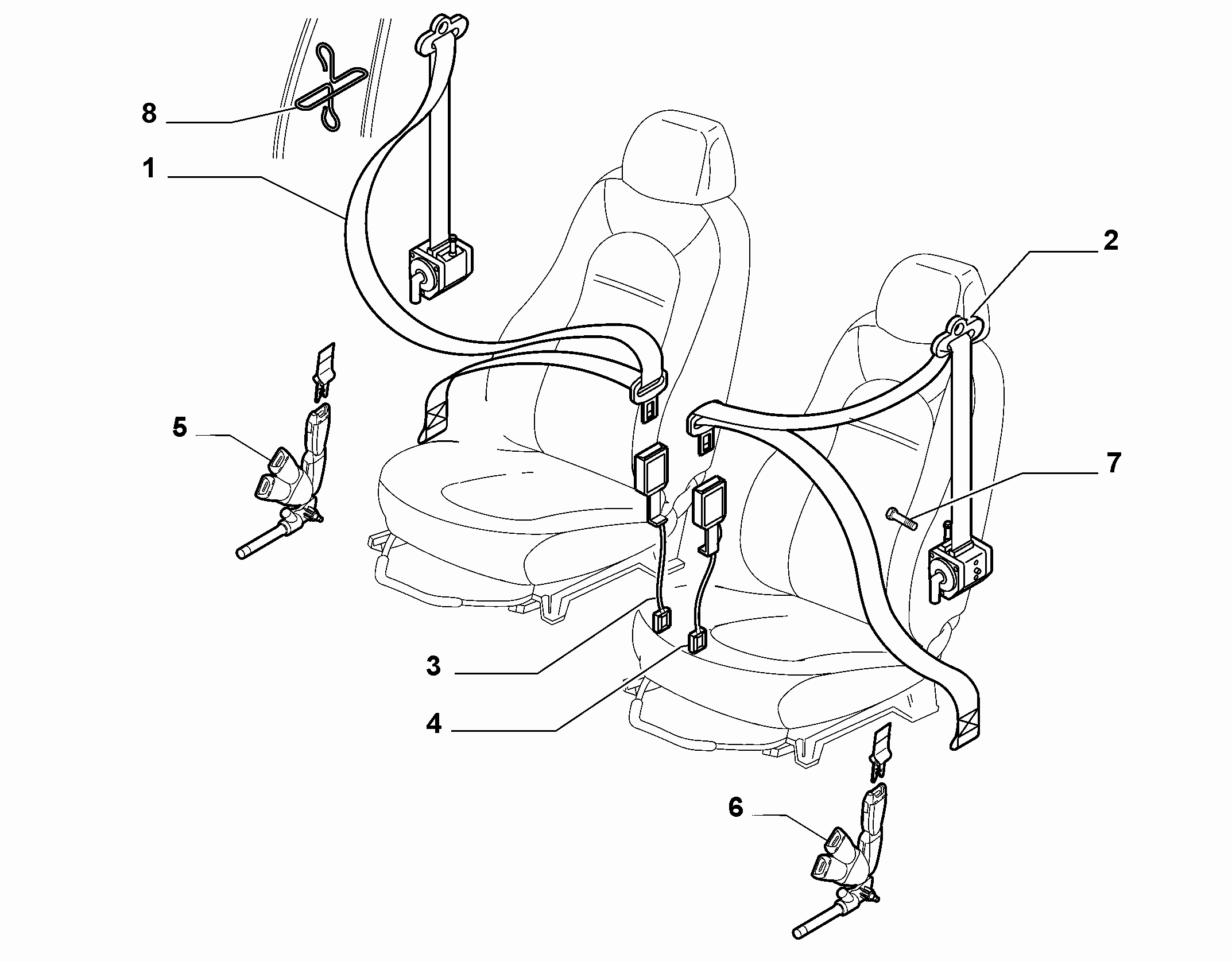 70527-010 FRONT SEAT BELTS
