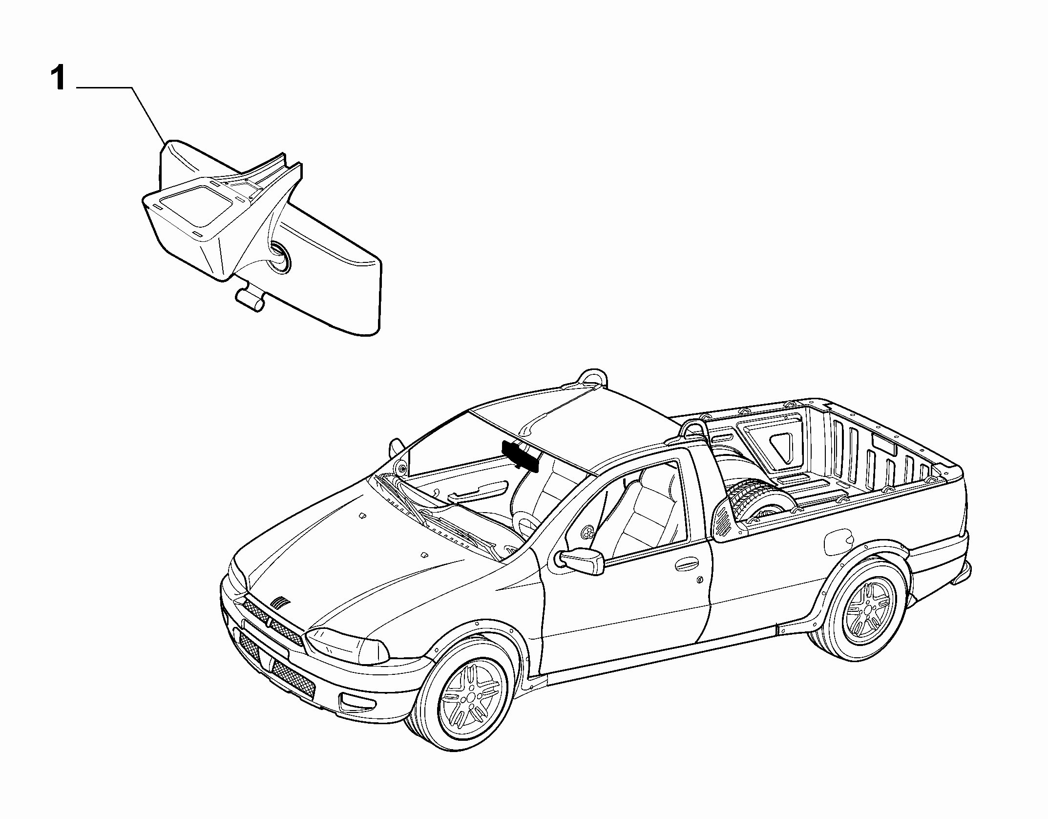 70740-010 REAR VIEW MIRROR