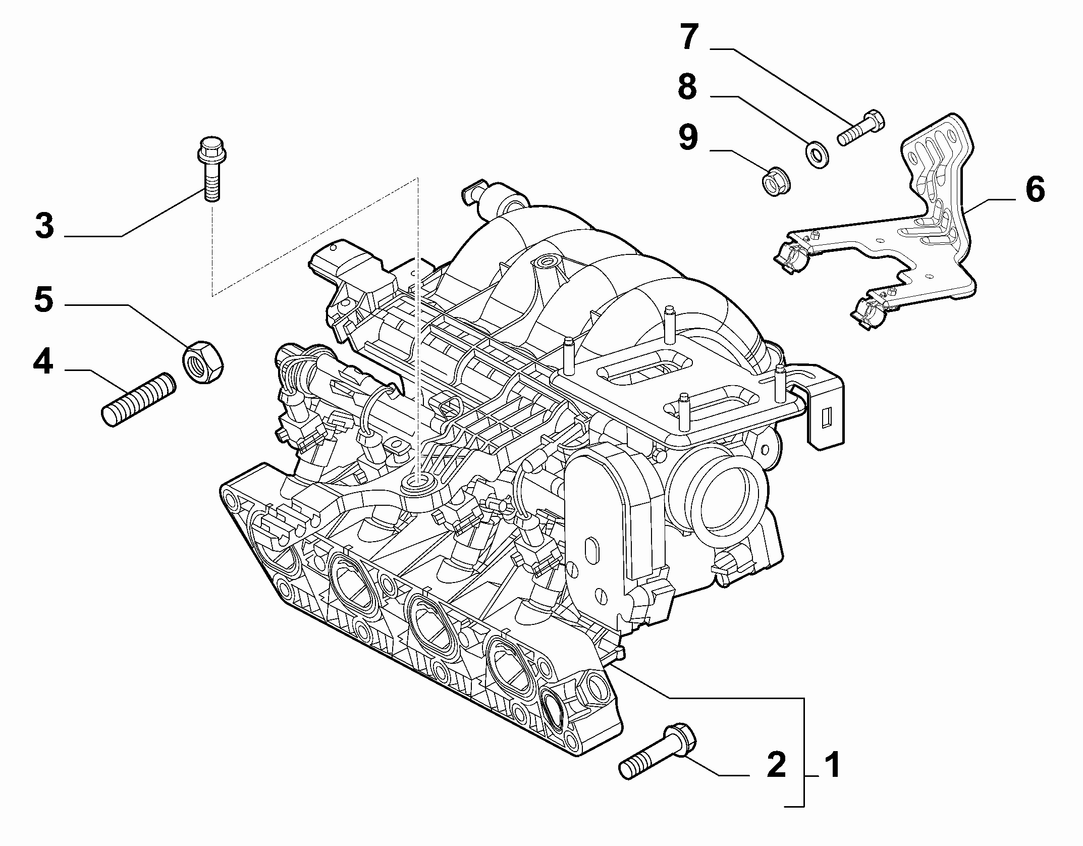 10255-010 INTAKE MANIFOLD AND BUTTERFLY CLIPS