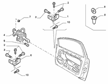 70129-020 FRONT SIDE DOOR HINGE AND SCREW