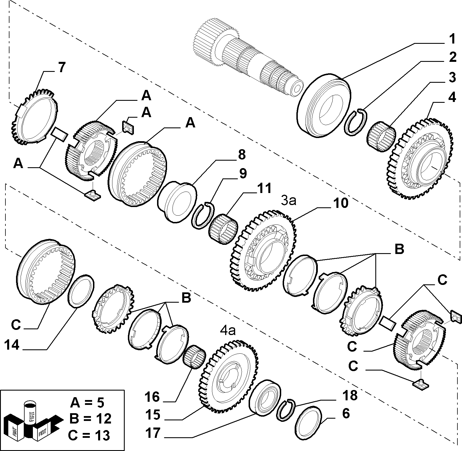21215-034 SECONDARY UPPER MANIFOLD GEAR SHAFT