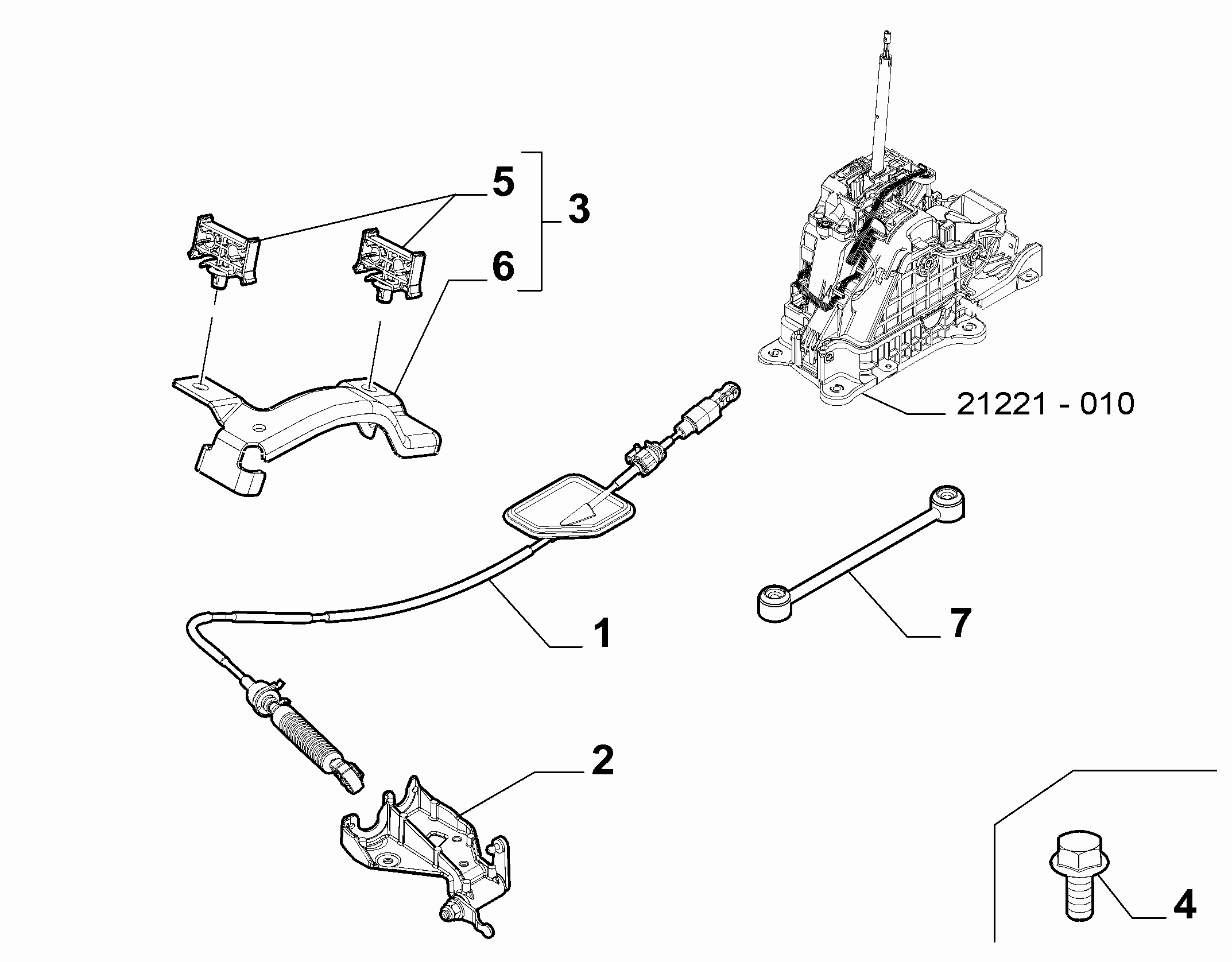 21221-020 GEAR STICK FLEX SHAFT