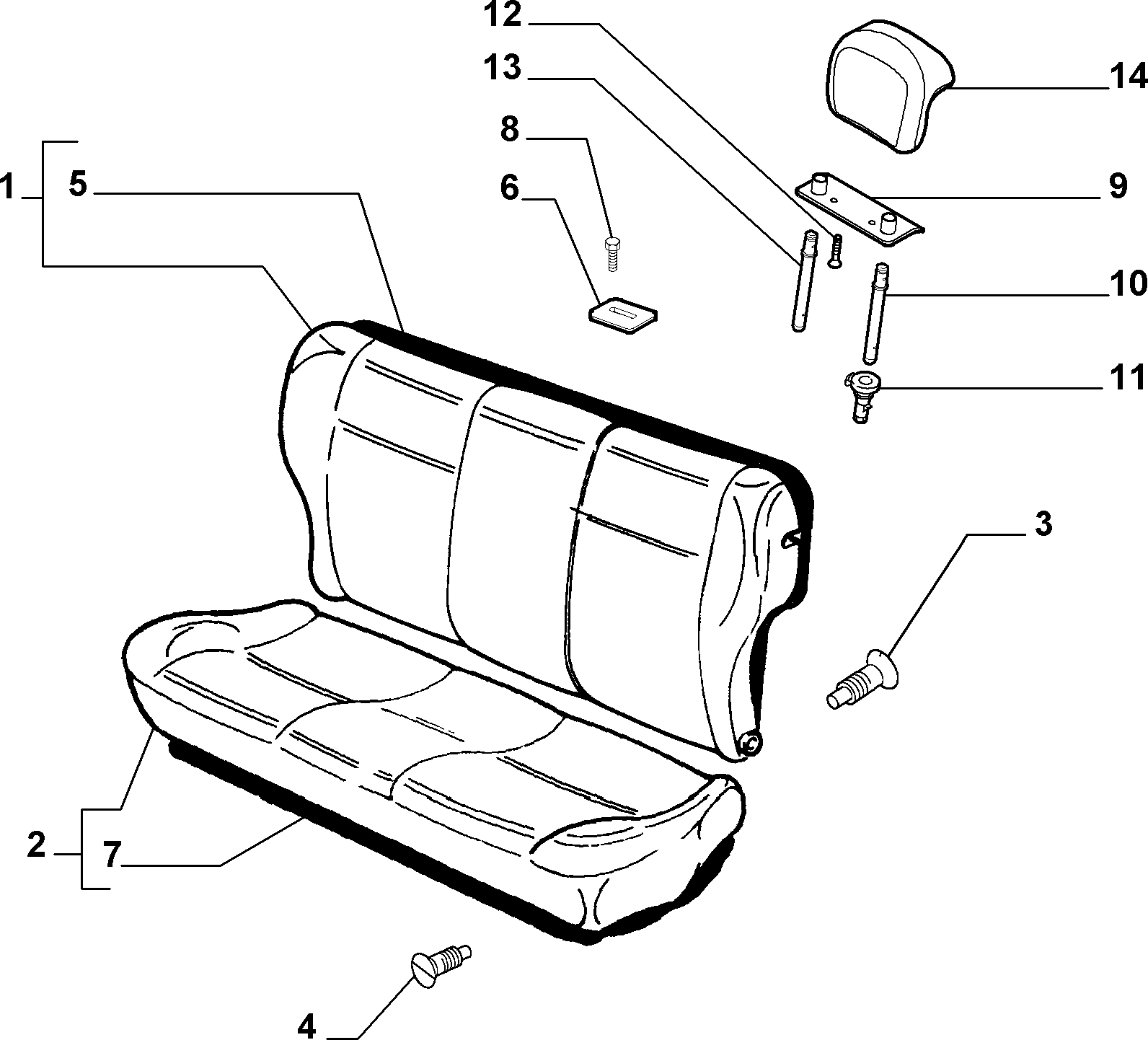 70613/00 REAR SEAT