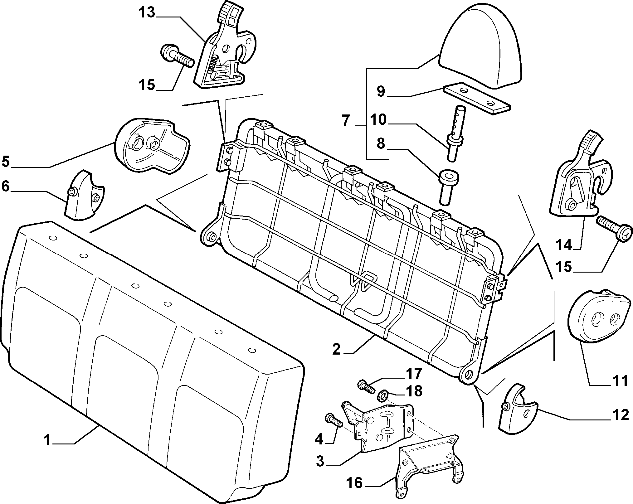 70613/00 REAR SEAT