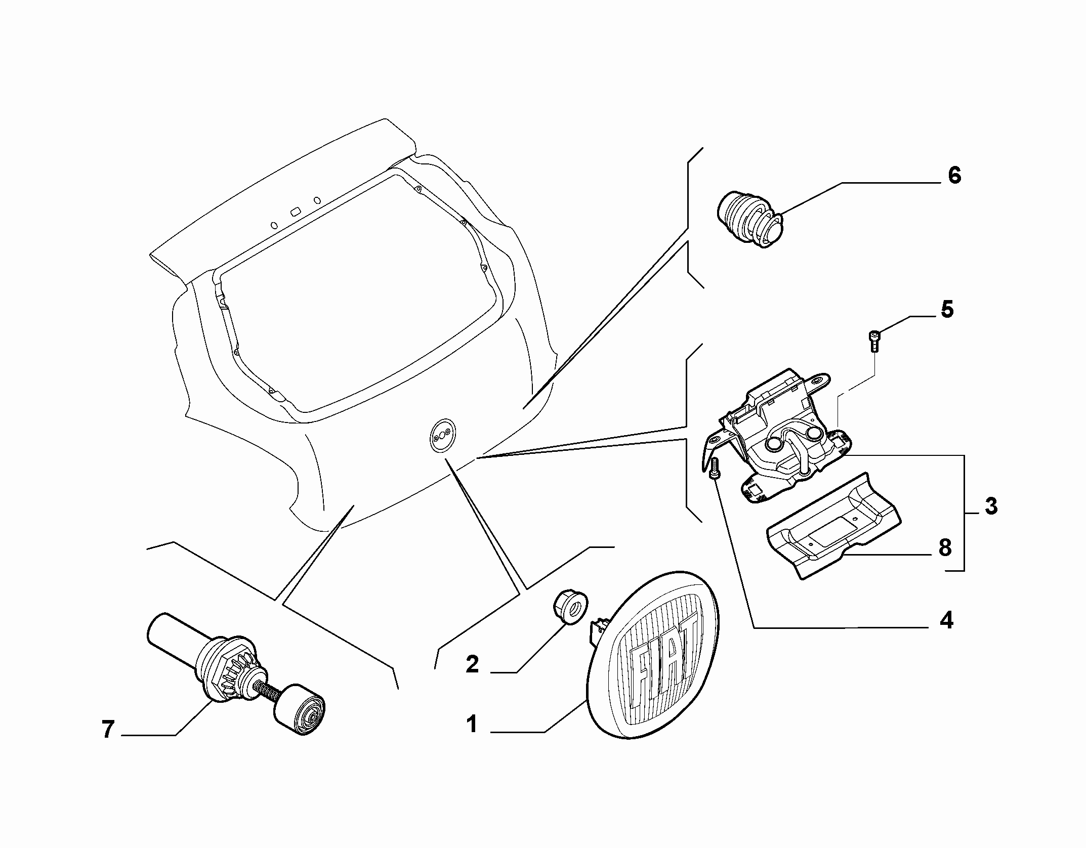 70148-020 BONNET LOCK