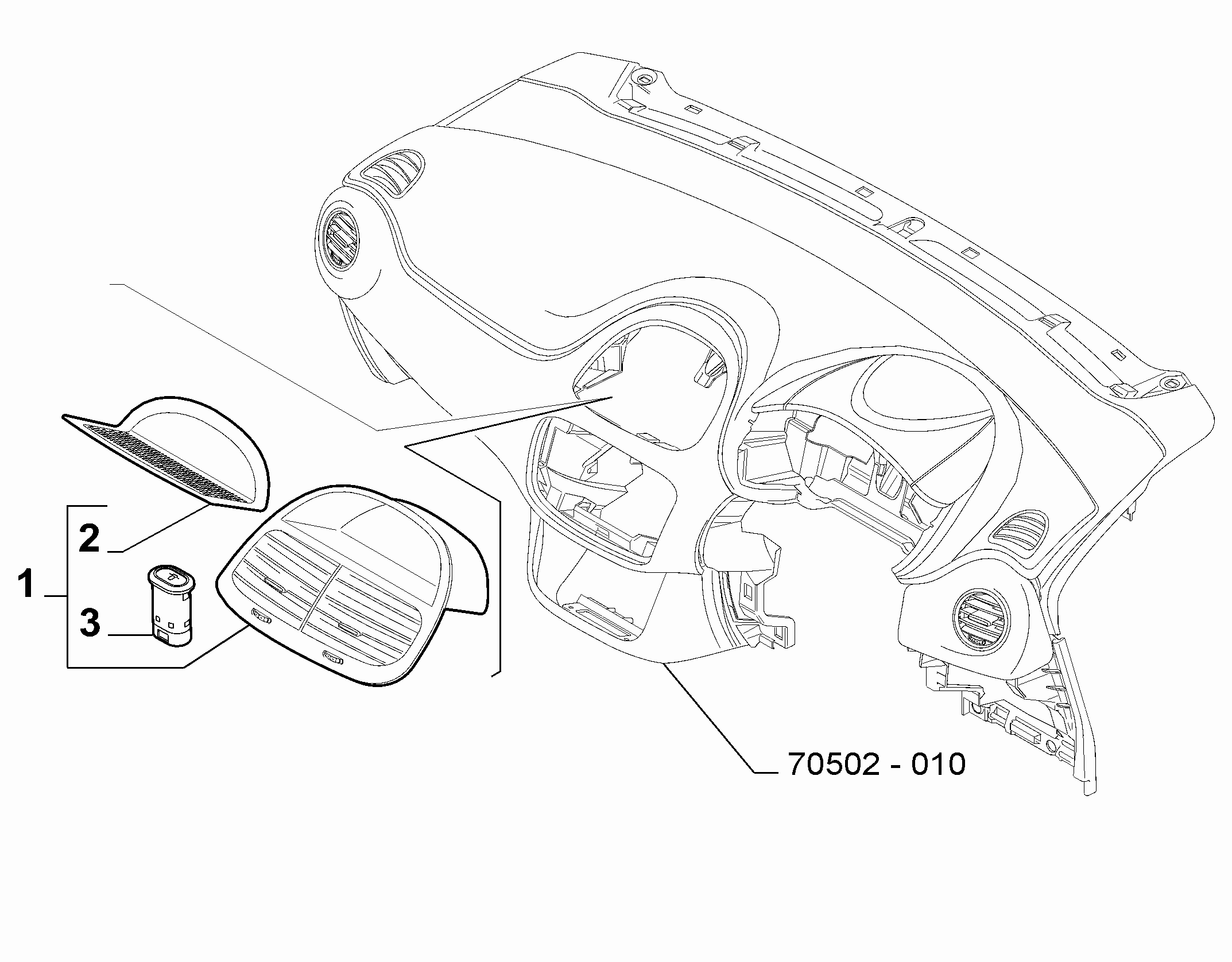 70502-020 DASHBOARD INSTRUMENT HOLDER DIALS