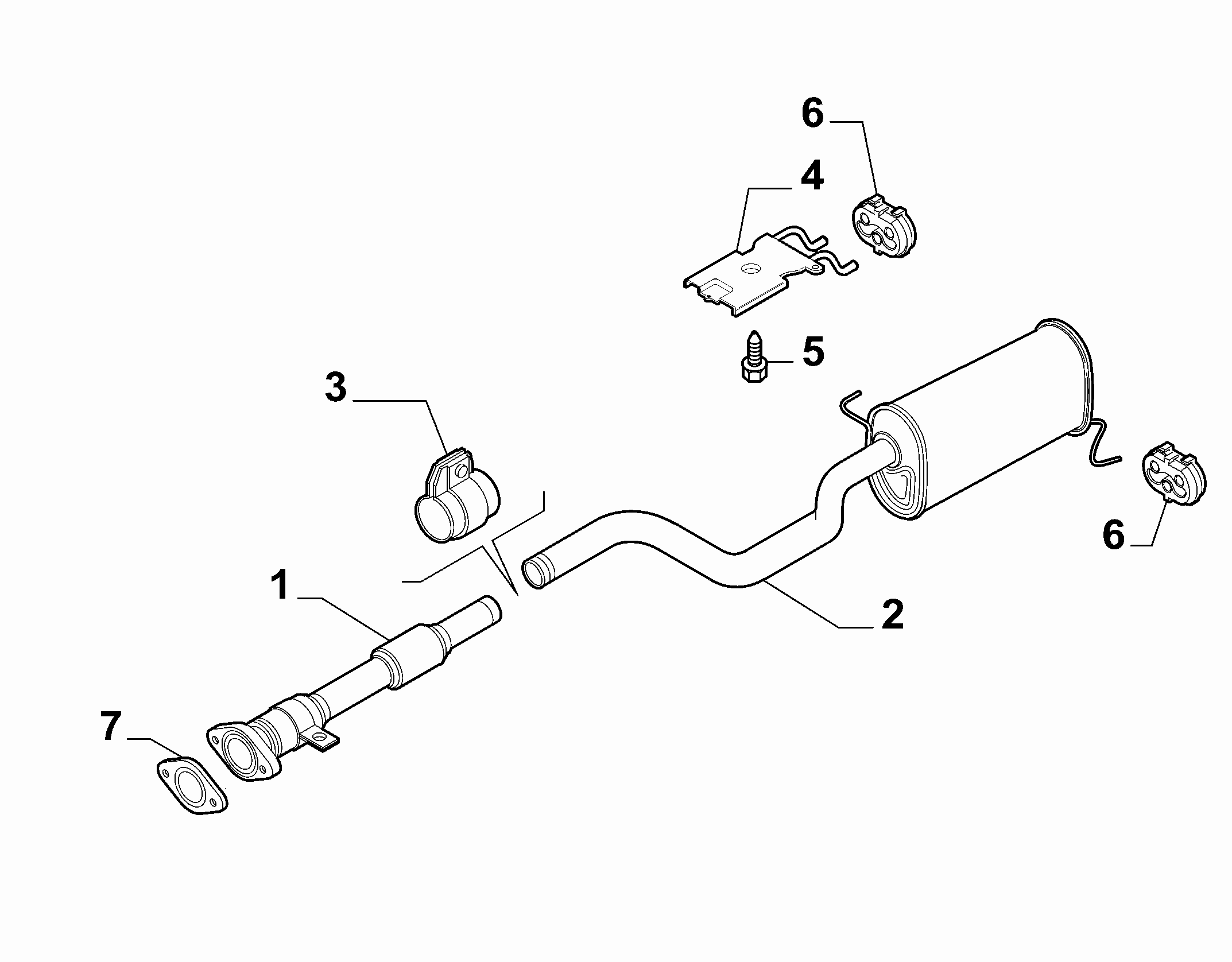 10258-030 REAR AND CENTRAL PIPES