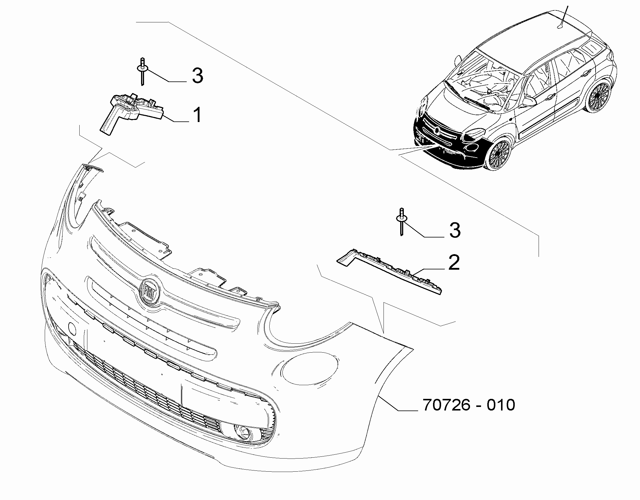 70726-020 FRONT BUMPER CLAMPS
