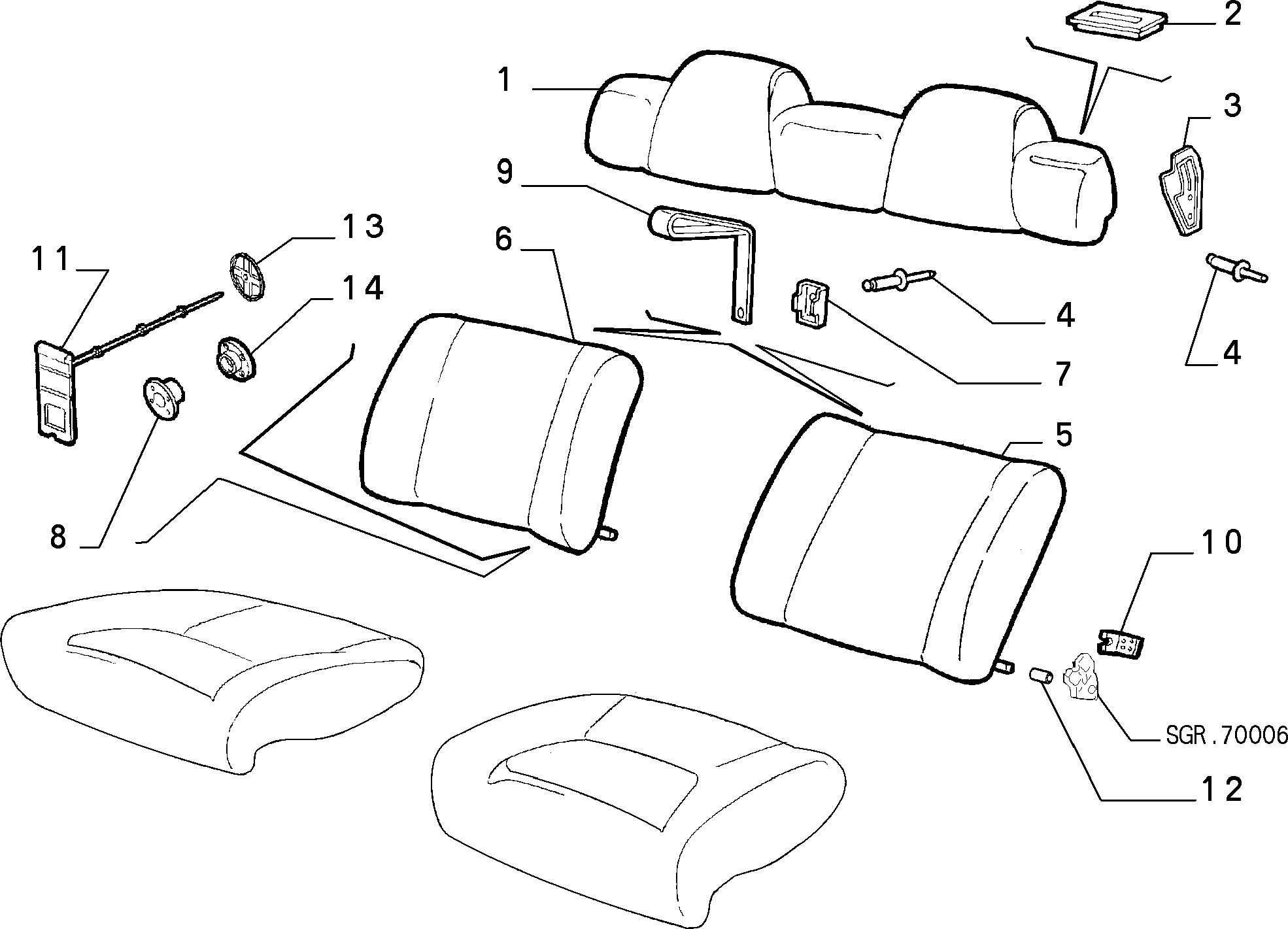 70613/00 REAR SEAT