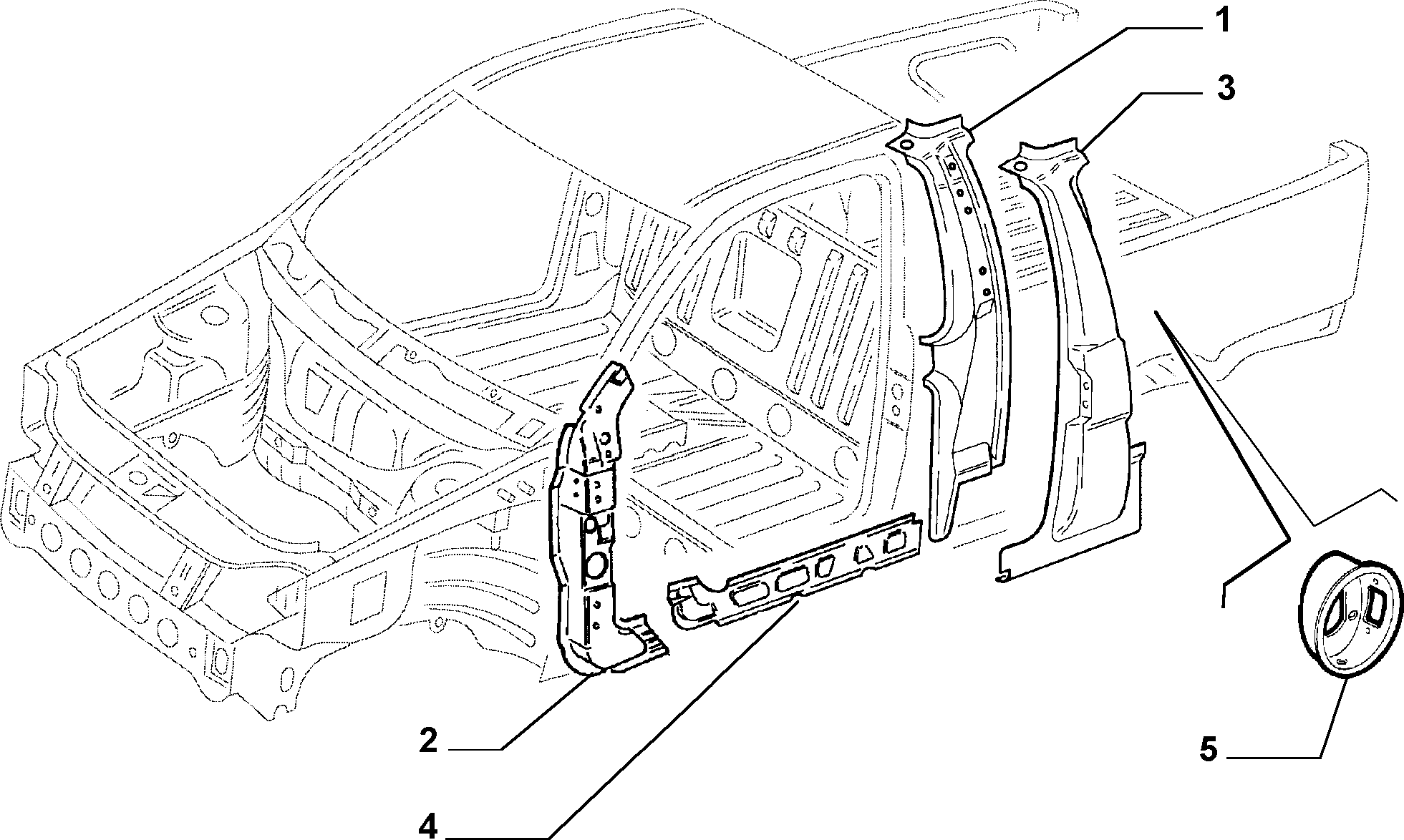 70003/01 КУЗОВ, РАМЫ (ЦЕНТРАЛЬНАЯ ЧАСТЬ)