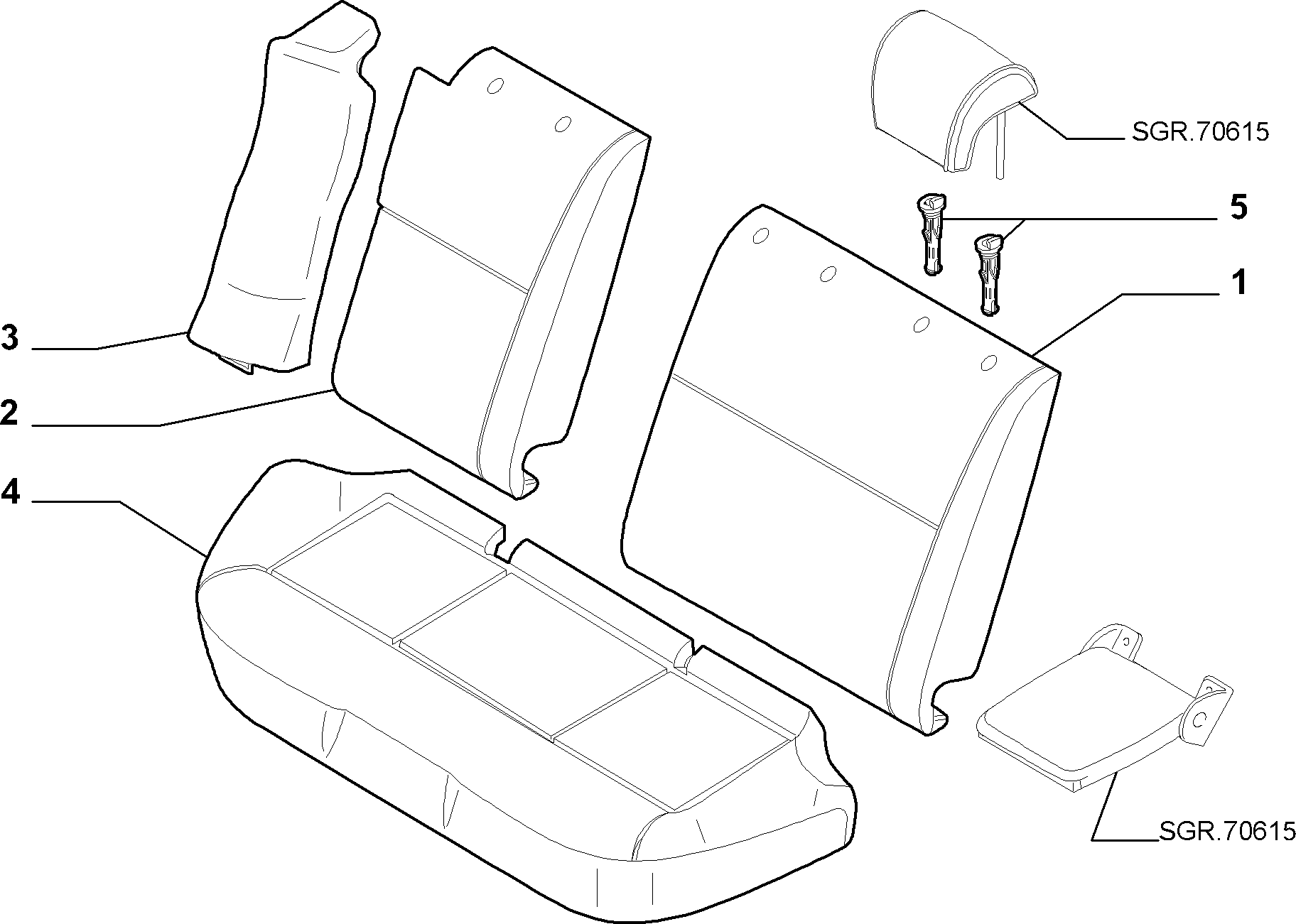 70613/00 REAR SEAT 