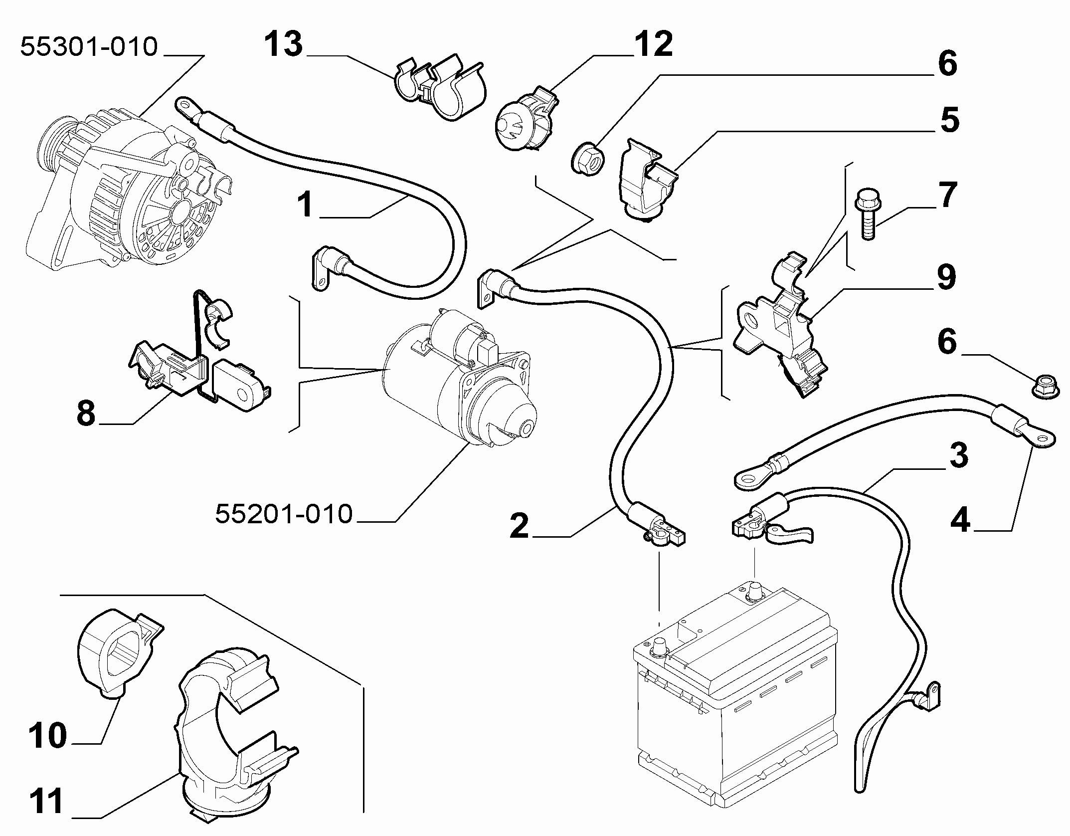 55300-040 BATTERY HARNESS
