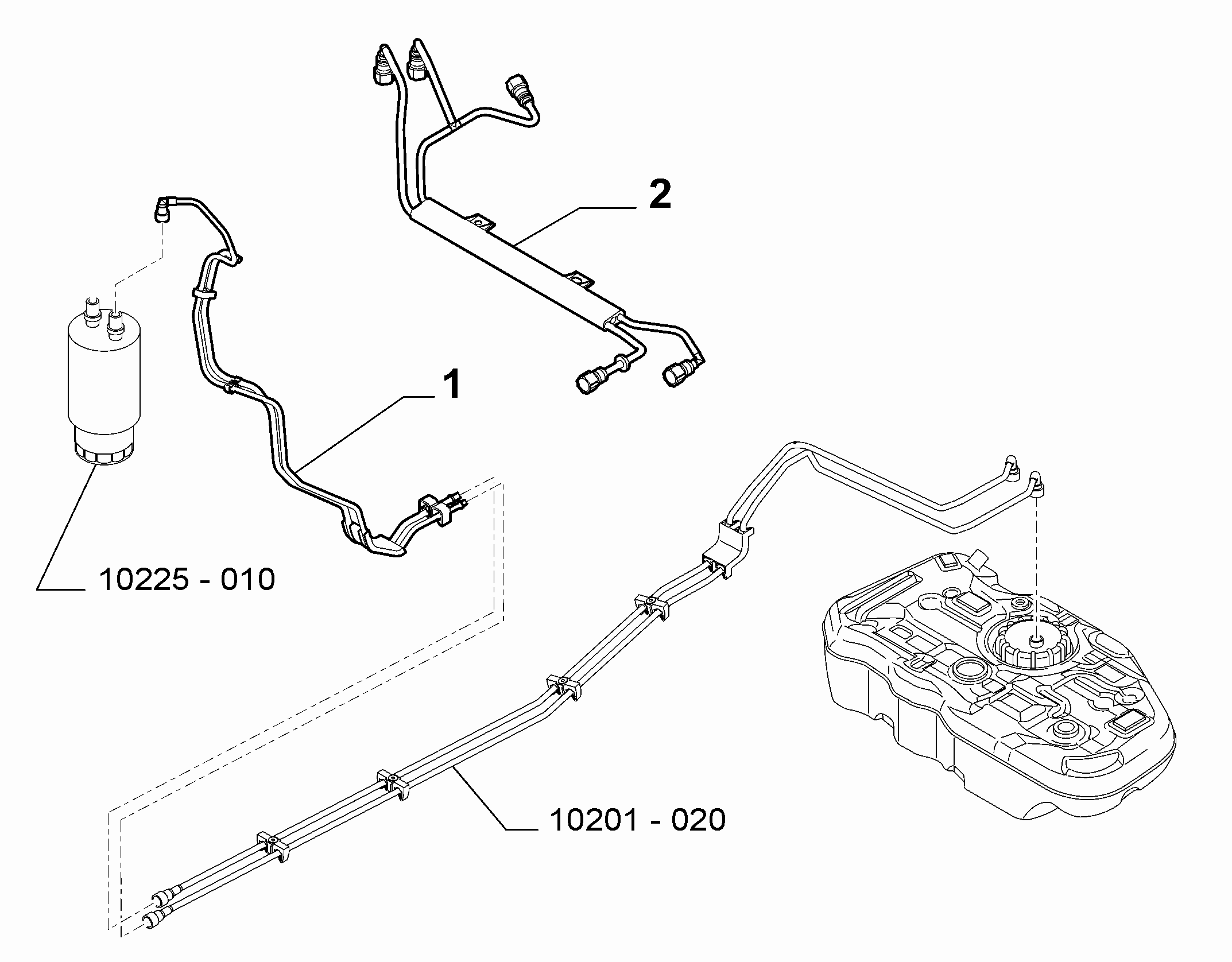 10201-030 ENGINE WELL FUEL PIPES