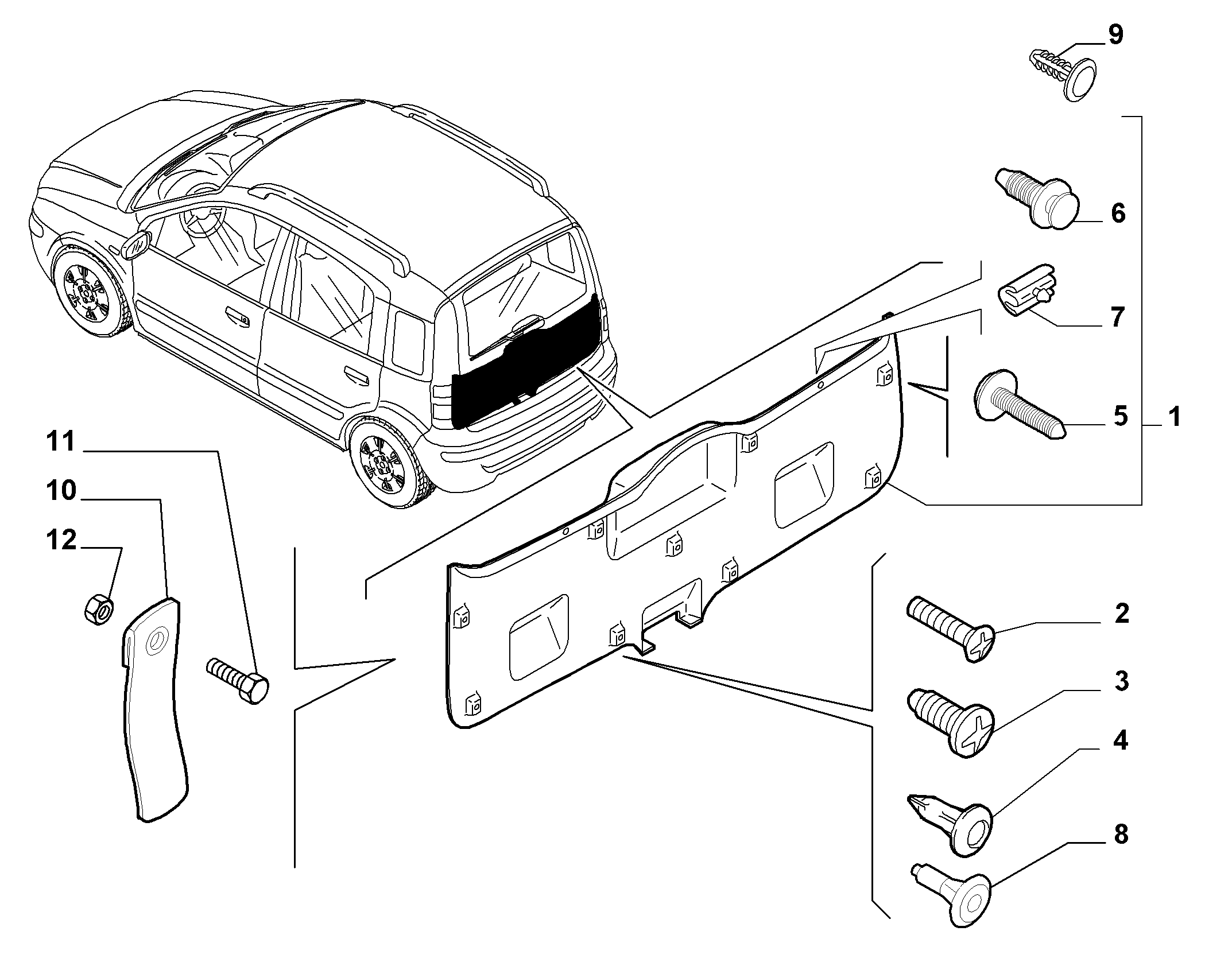70148-030 INTERNAL REAR DOOR LINING