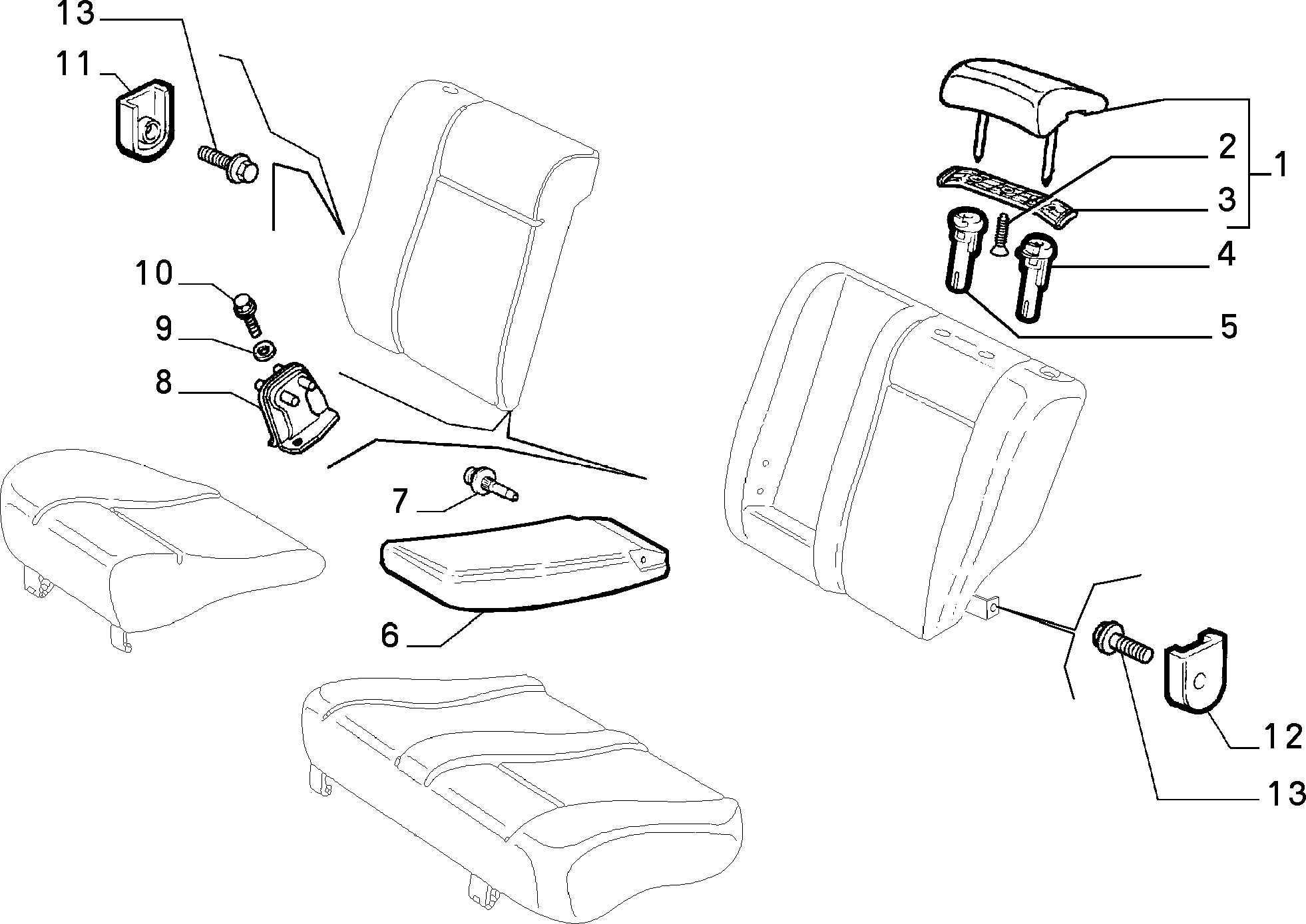 70613/01 REAR SEAT