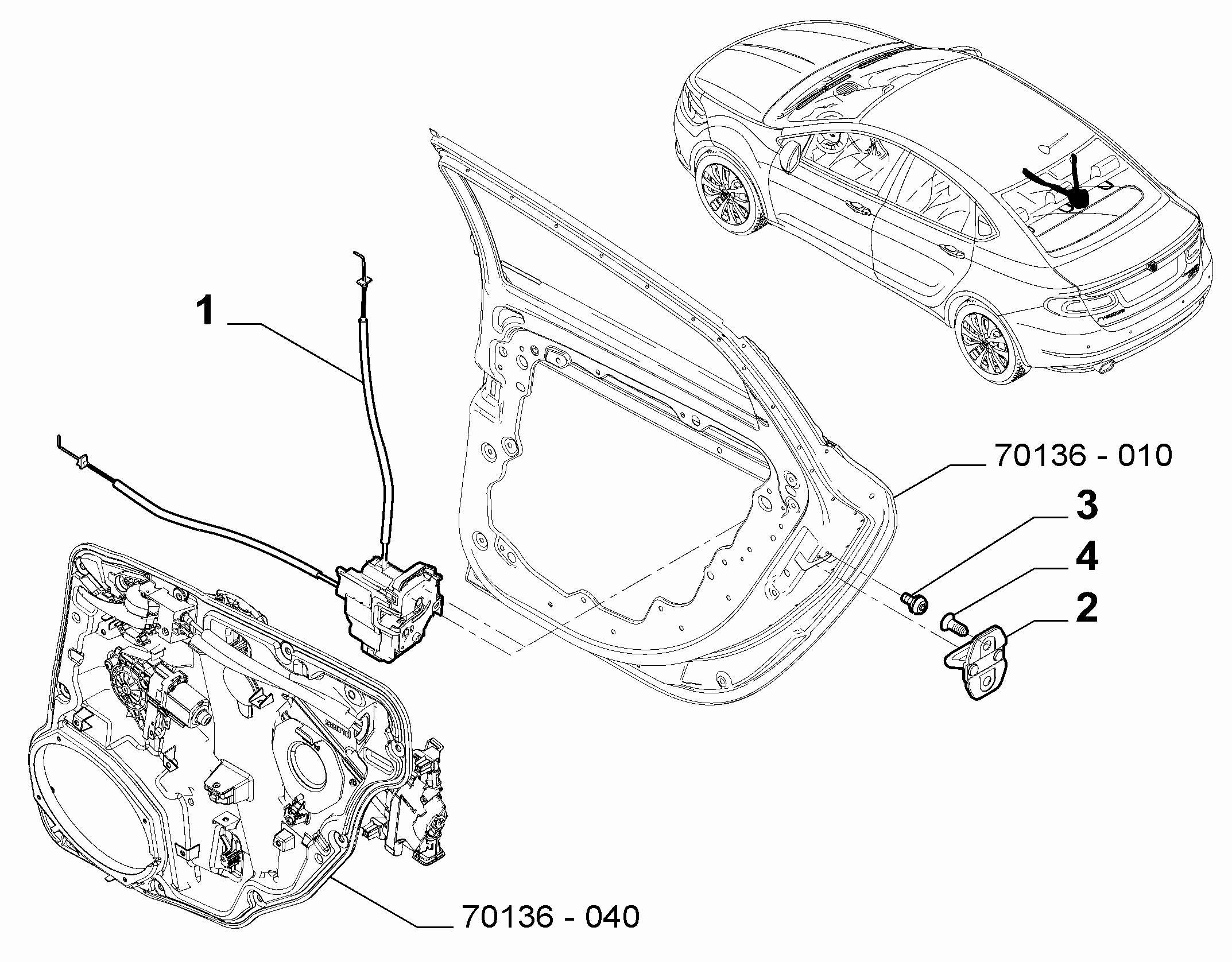 70136-050 REAR DOOR LOCK