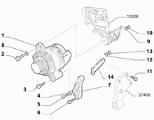55301-010 ALTERNATOR AND MOUNTING
