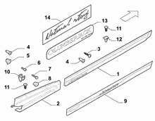 70712-060 DOOR AREA AND OUTER SIDE MOULDINGS (PILLARS EXCLUDED)