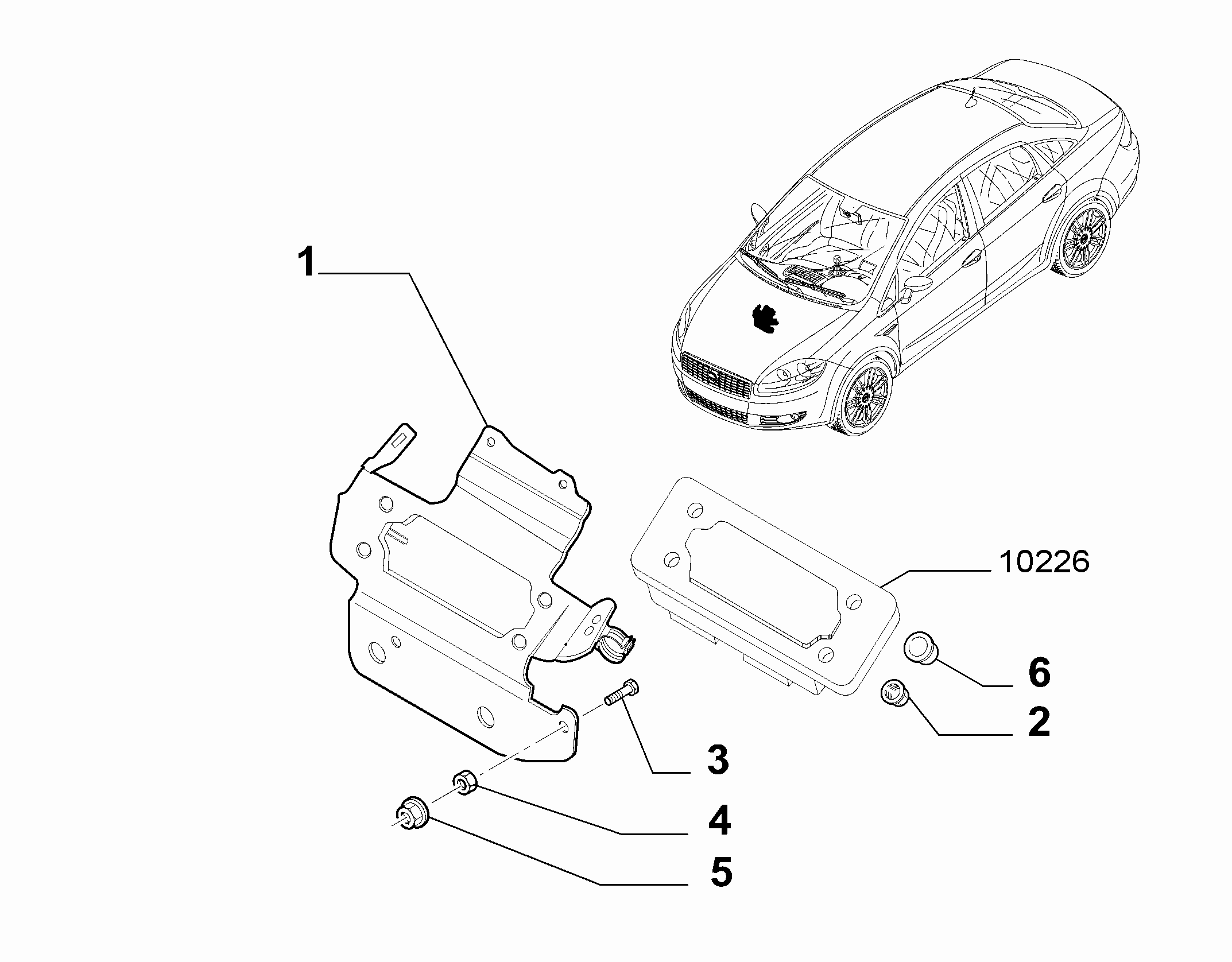 10225-020 INJECTION ECU AND ENGINE HARNESS FASTENERS
