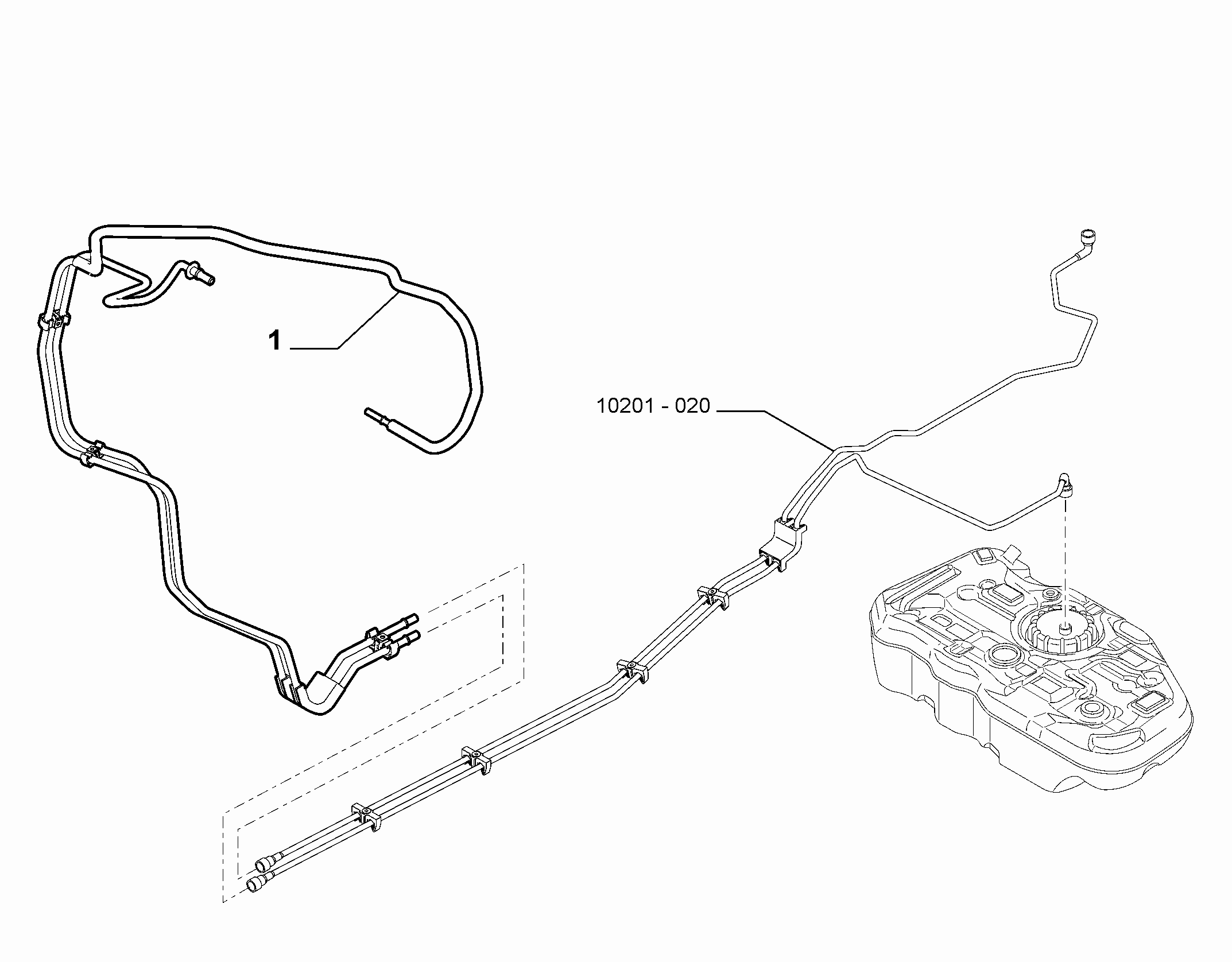 10201-030 ENGINE WELL FUEL PIPES