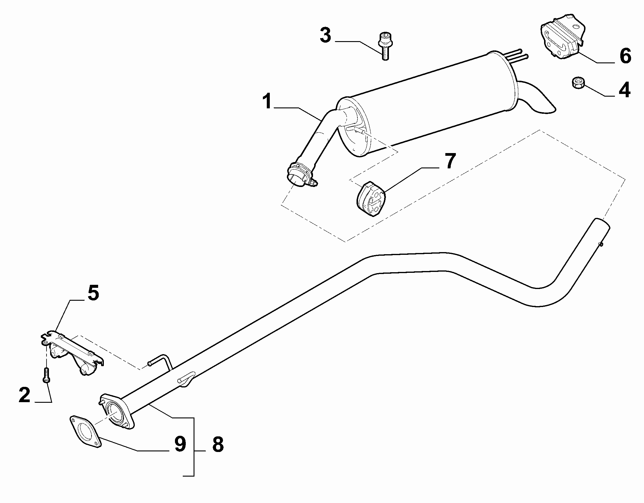 10258-030 REAR AND CENTRAL PIPES
