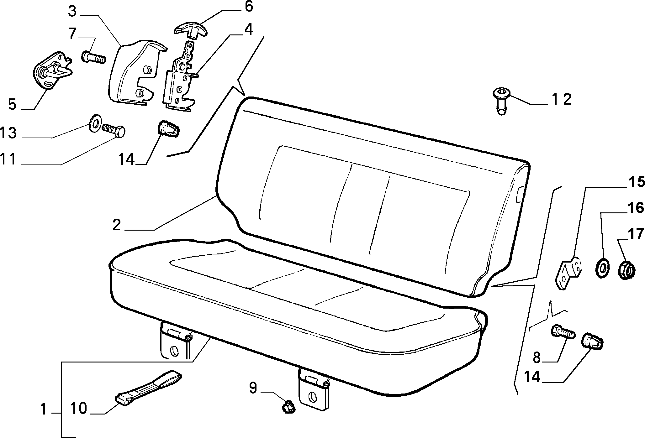 70613/00 REAR SEAT 