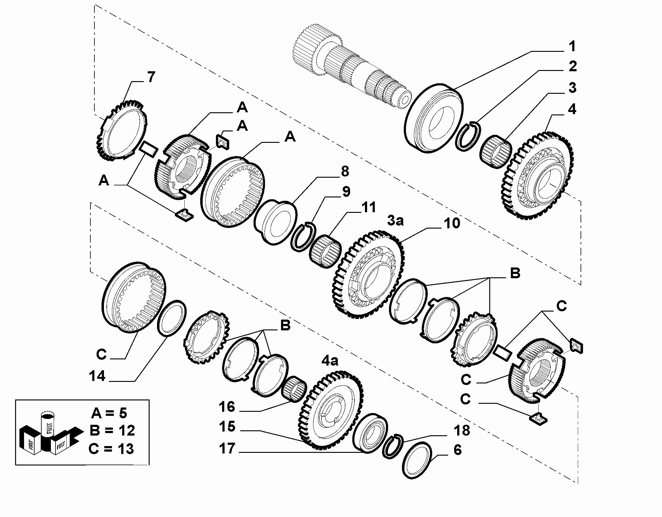 21215-034 SECONDARY UPPER MANIFOLD GEAR SHAFT