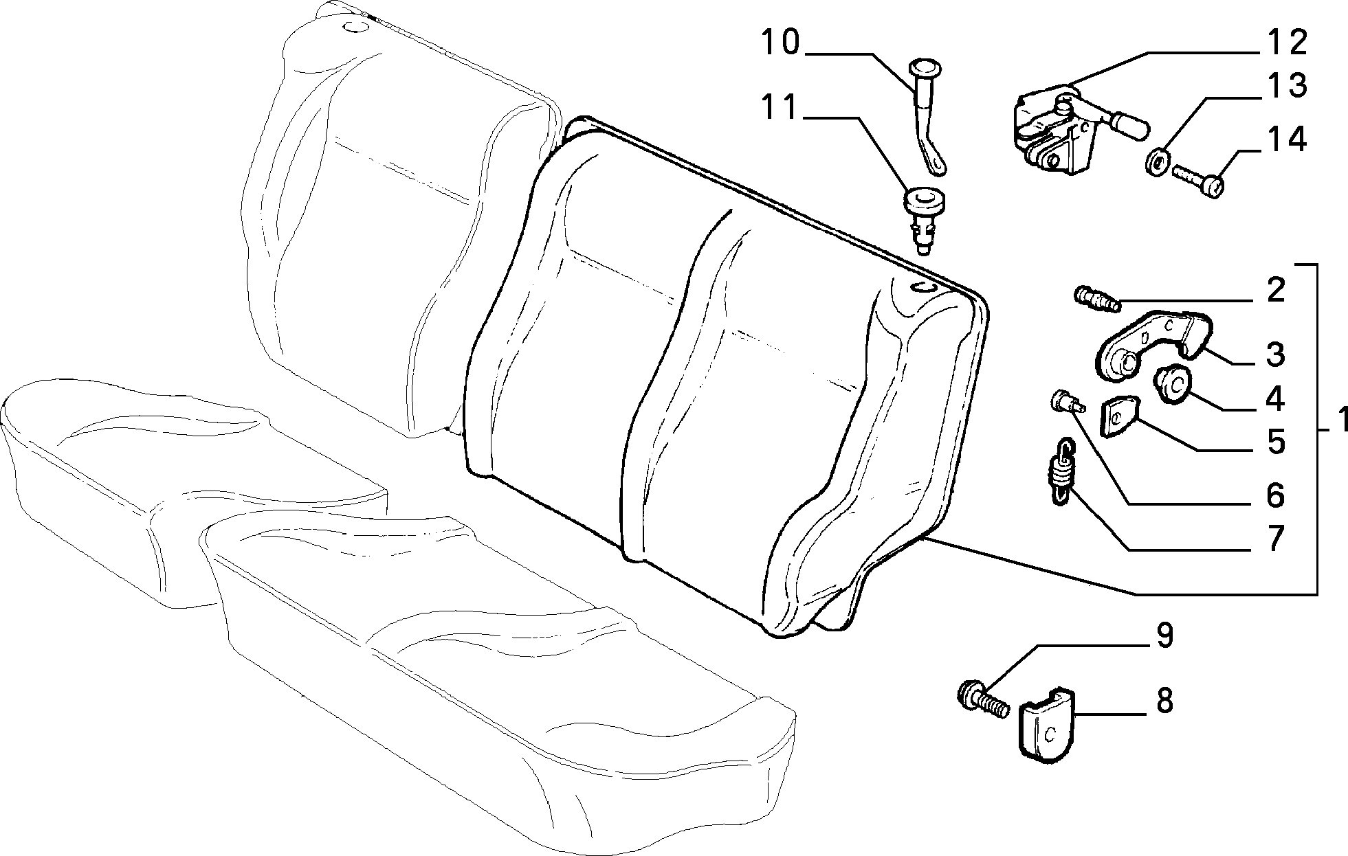 70613/01 REAR SEAT