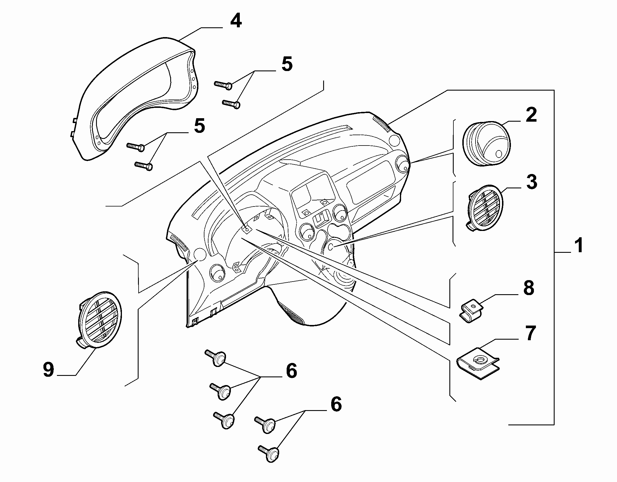 70502-010 DASHBOARD INSTRUMENT HOLDER