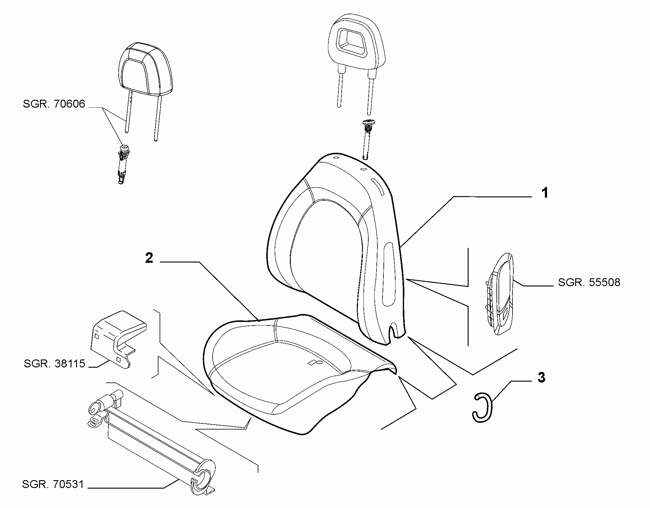 70601-010 FRONT SEAT PADDING