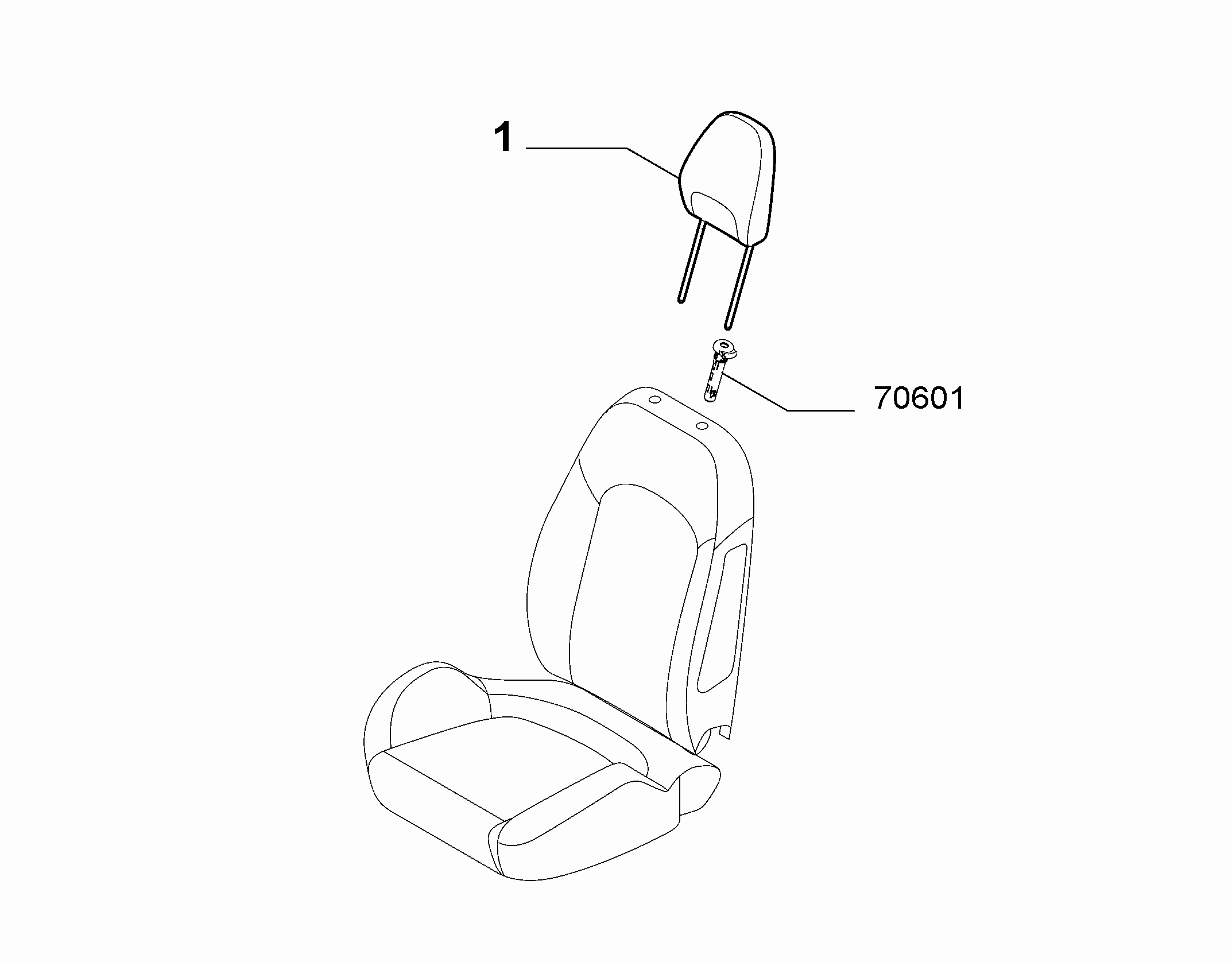 70606-020 FRONT SEAT HEAD REST