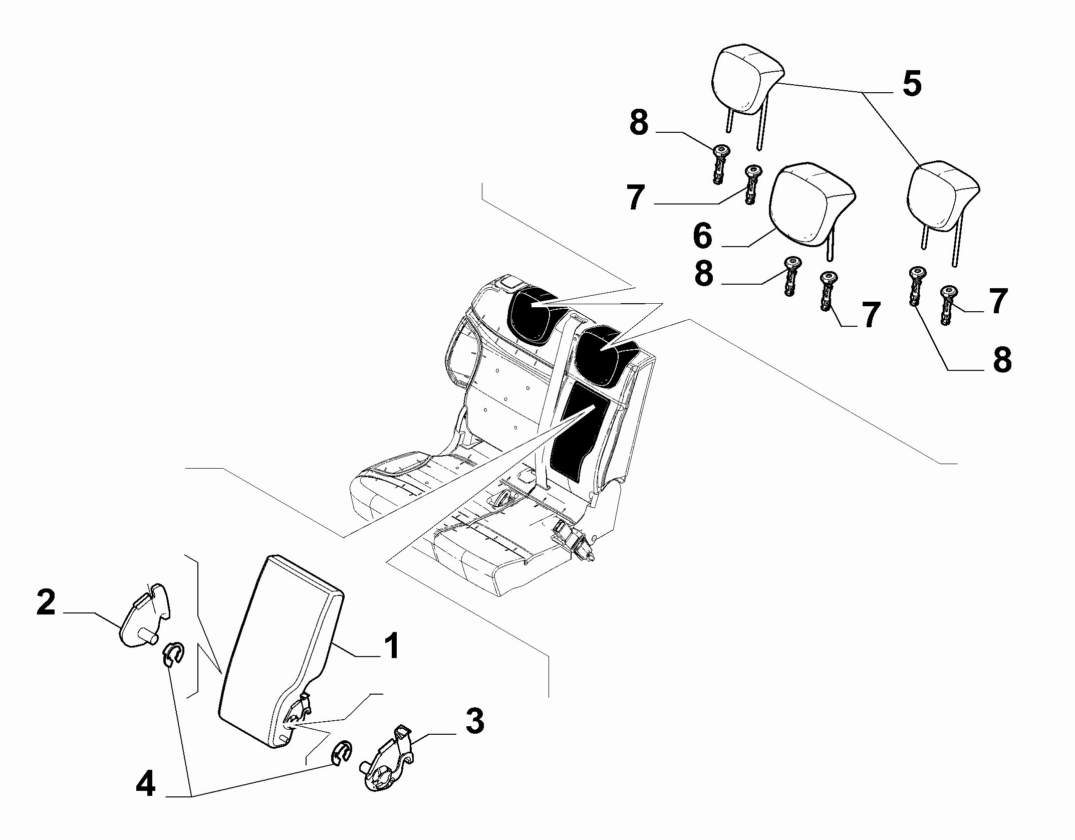 70613-050 REAR SEAT HEAD REST