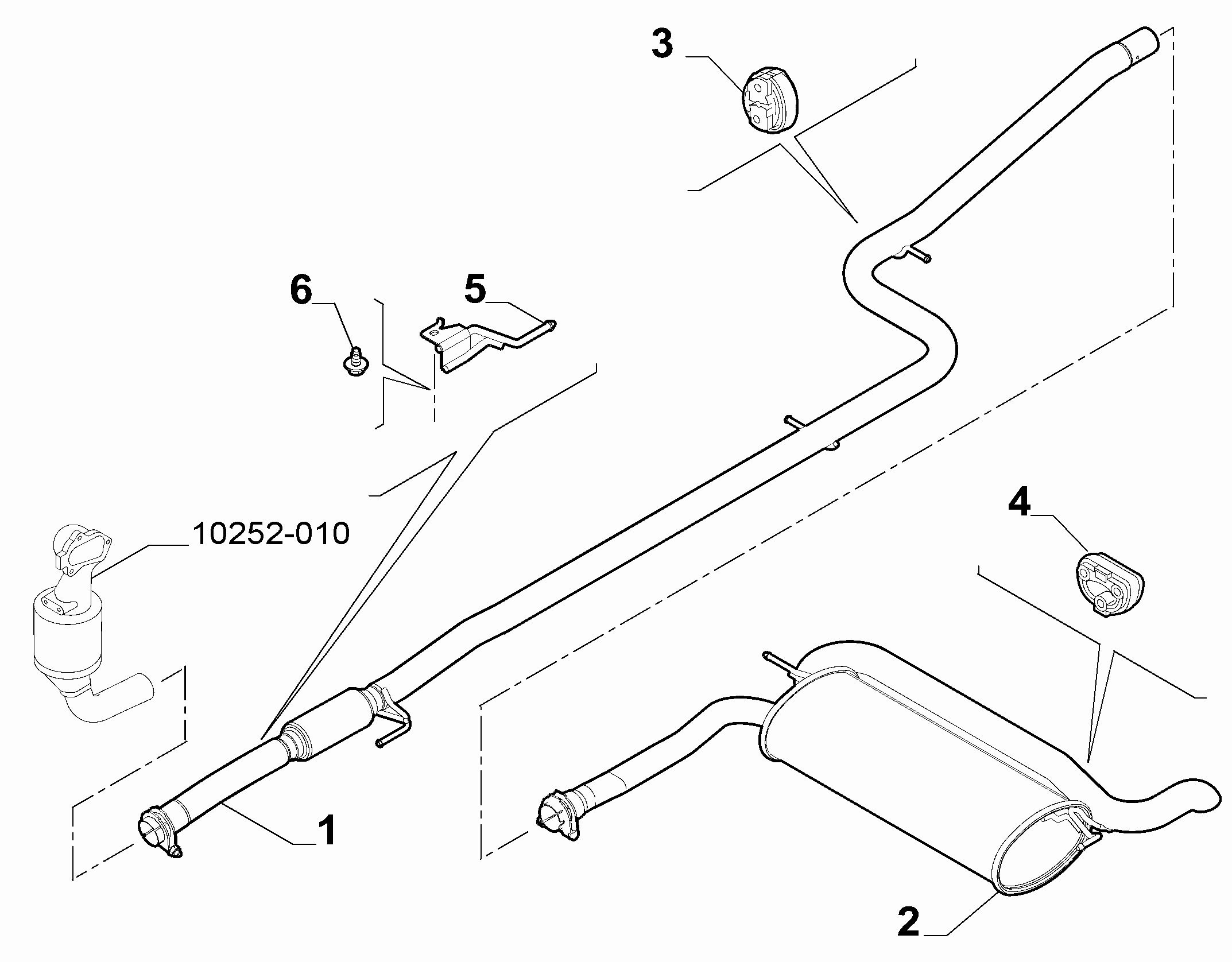 10258-030 REAR AND CENTRAL PIPES